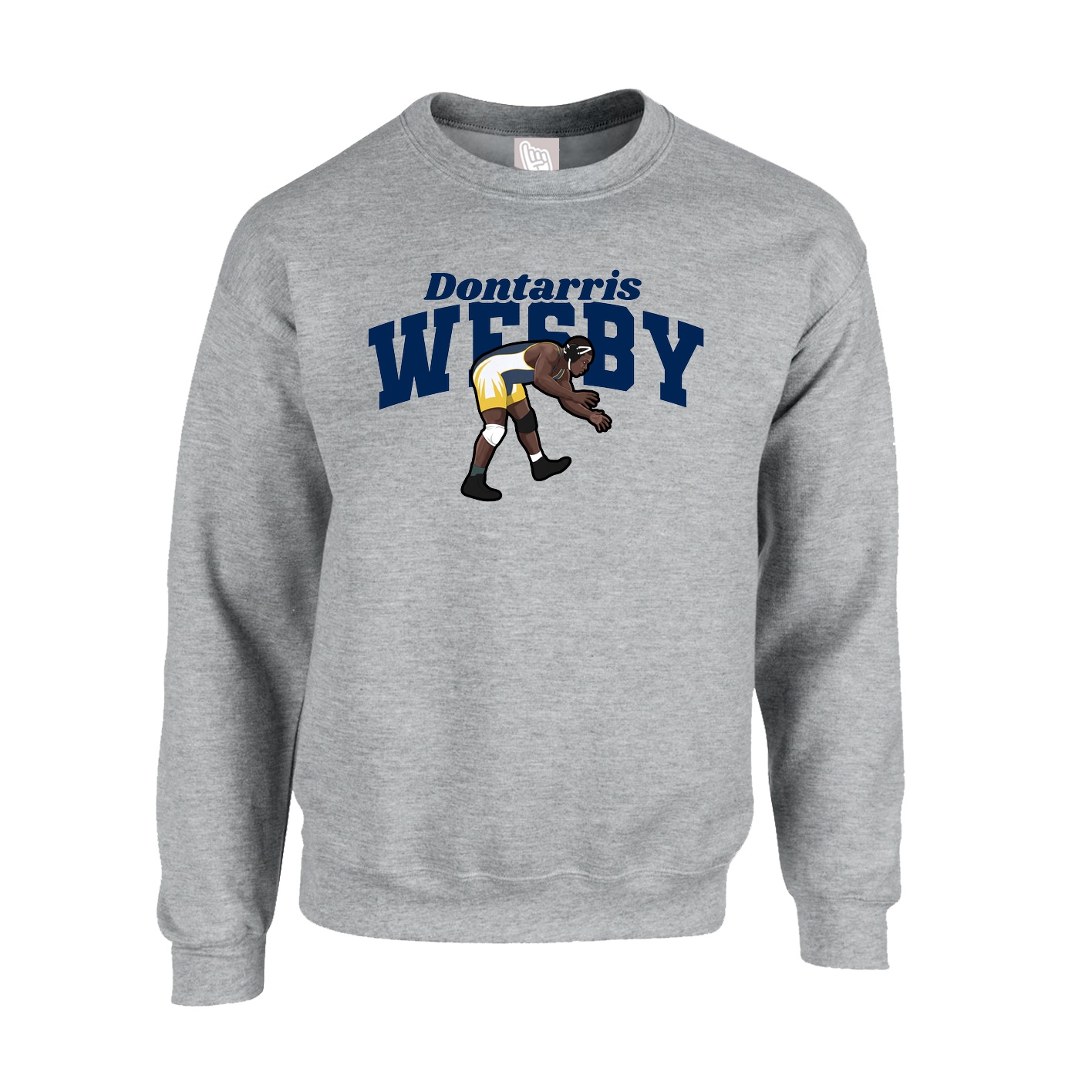 Fleece Crew — Signature Arch in Grey