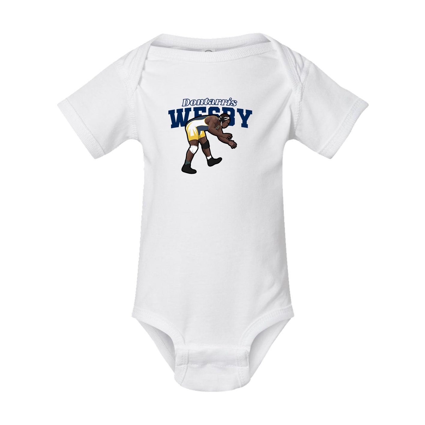 Baby Onesie — Name Arch in White