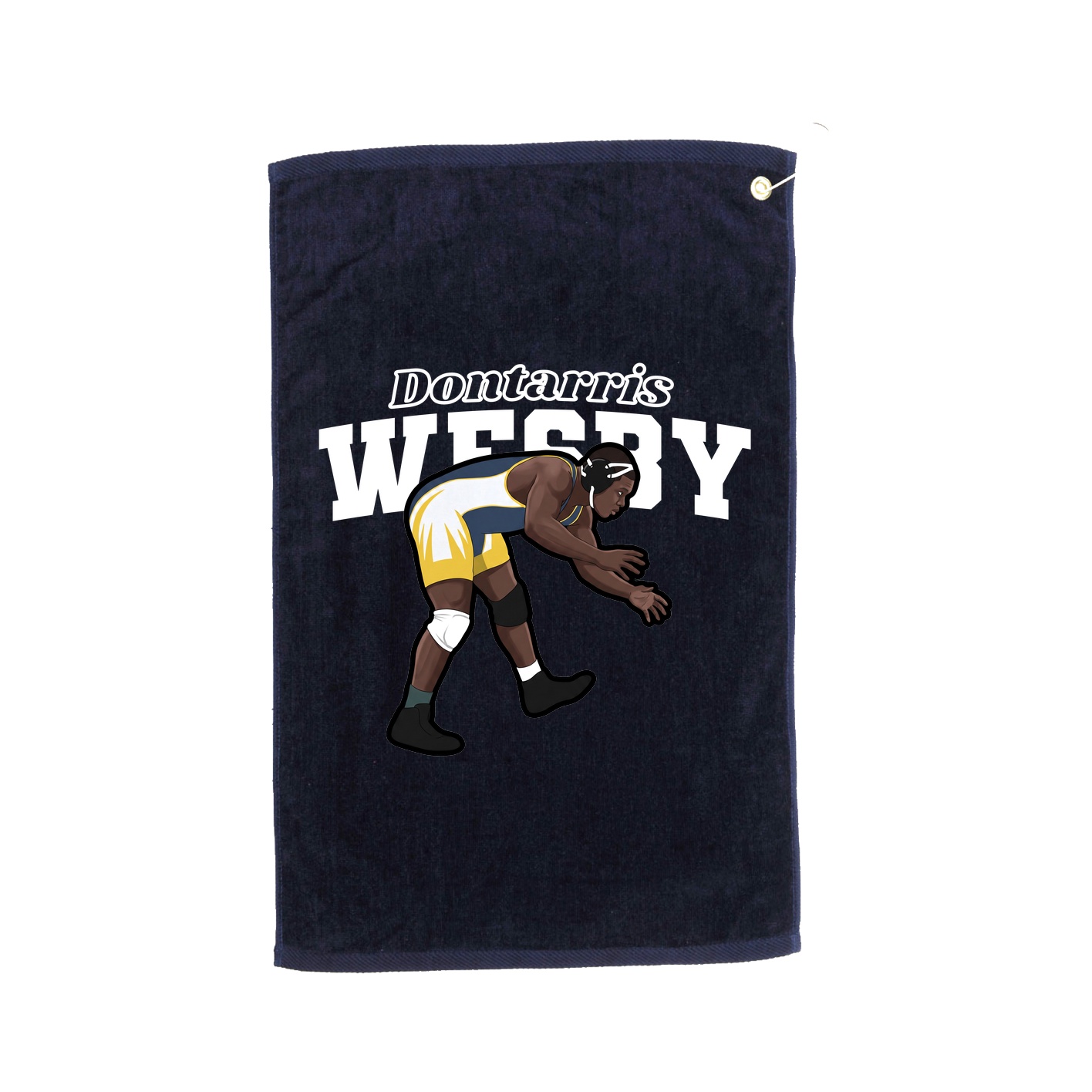 Golf Towel — Name Arch in Navy