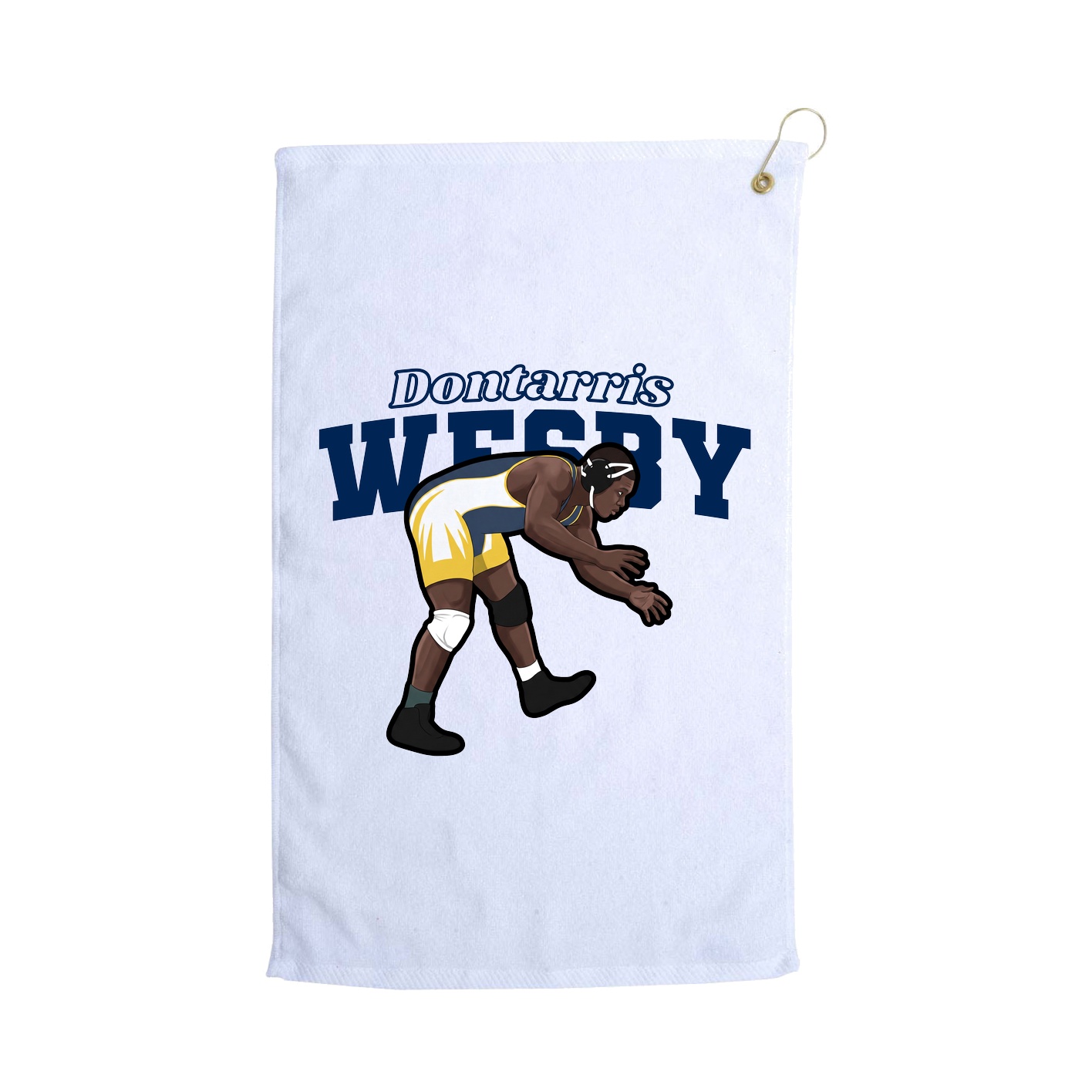 Golf Towel — Name Arch in White