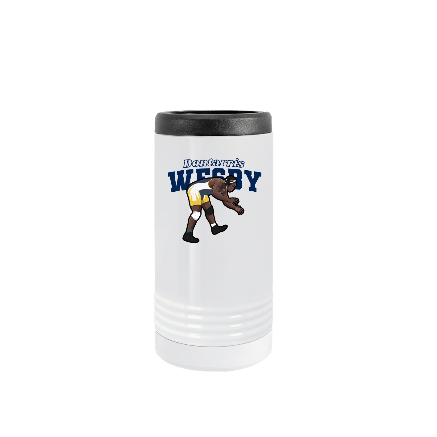 Slim Beverage Holder — Name Arch in White