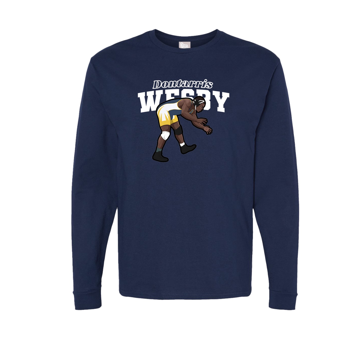 Long Sleeve Tee — Name Arch in Navy