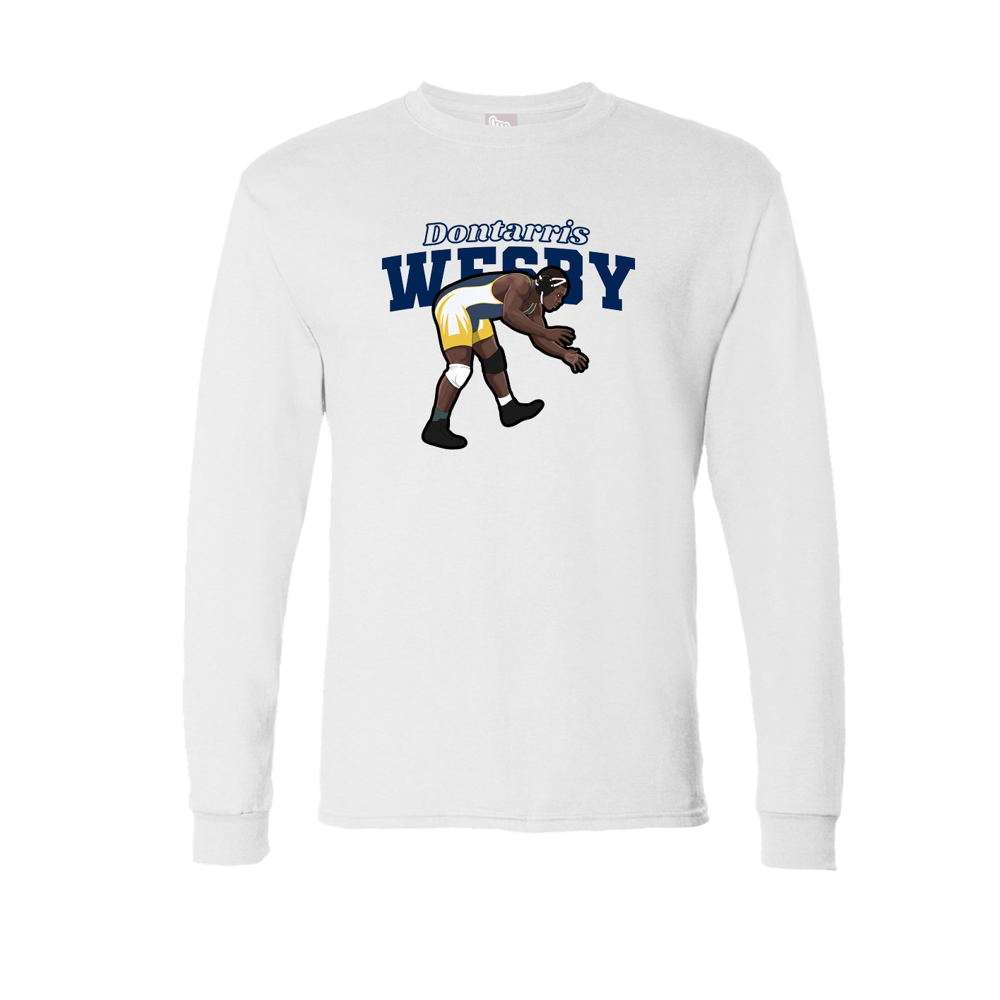 Long Sleeve Tee — Name Arch in White