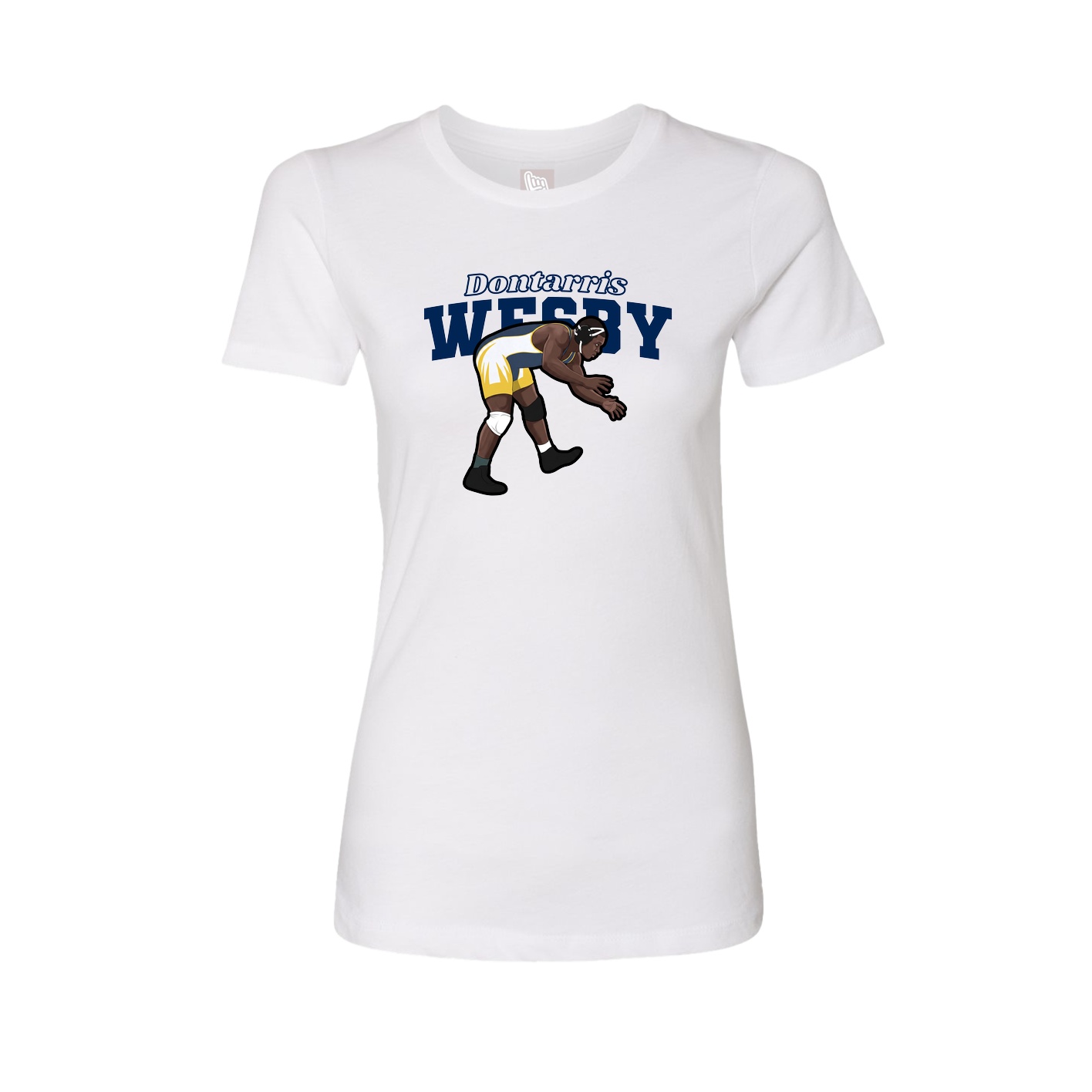 Womens Tee — Name Arch in White