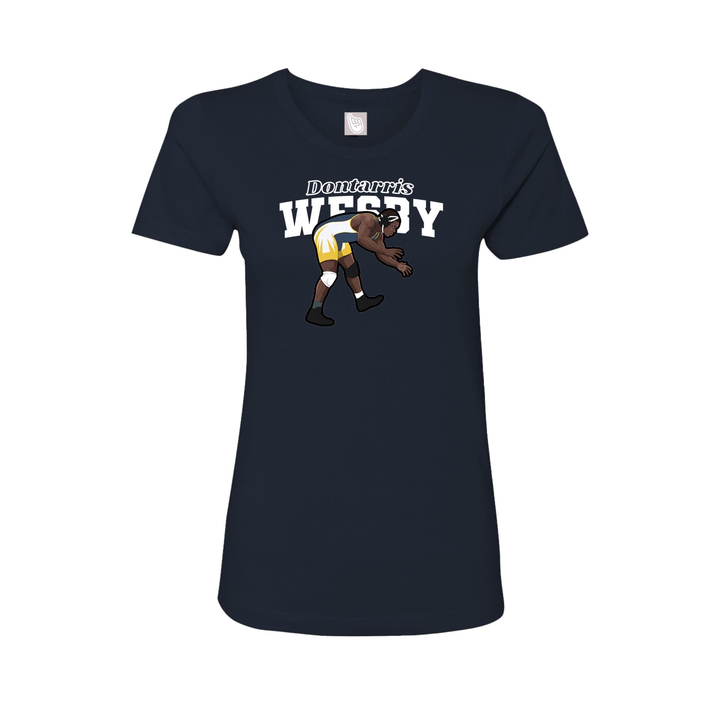 Fitted Women's Tee — Name Arch in Navy