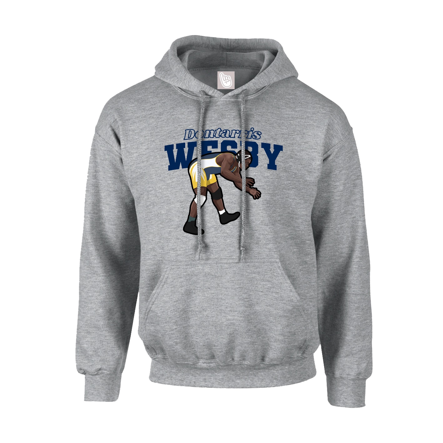 Hoodie — Name Arch in Grey