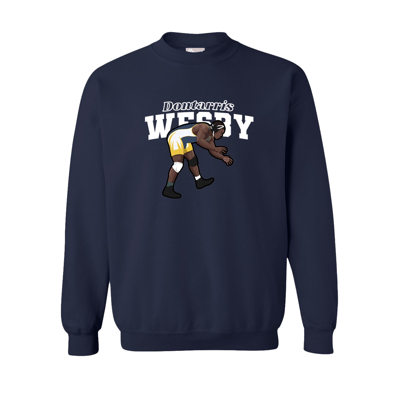 Fleece Crew — Name Arch in Navy