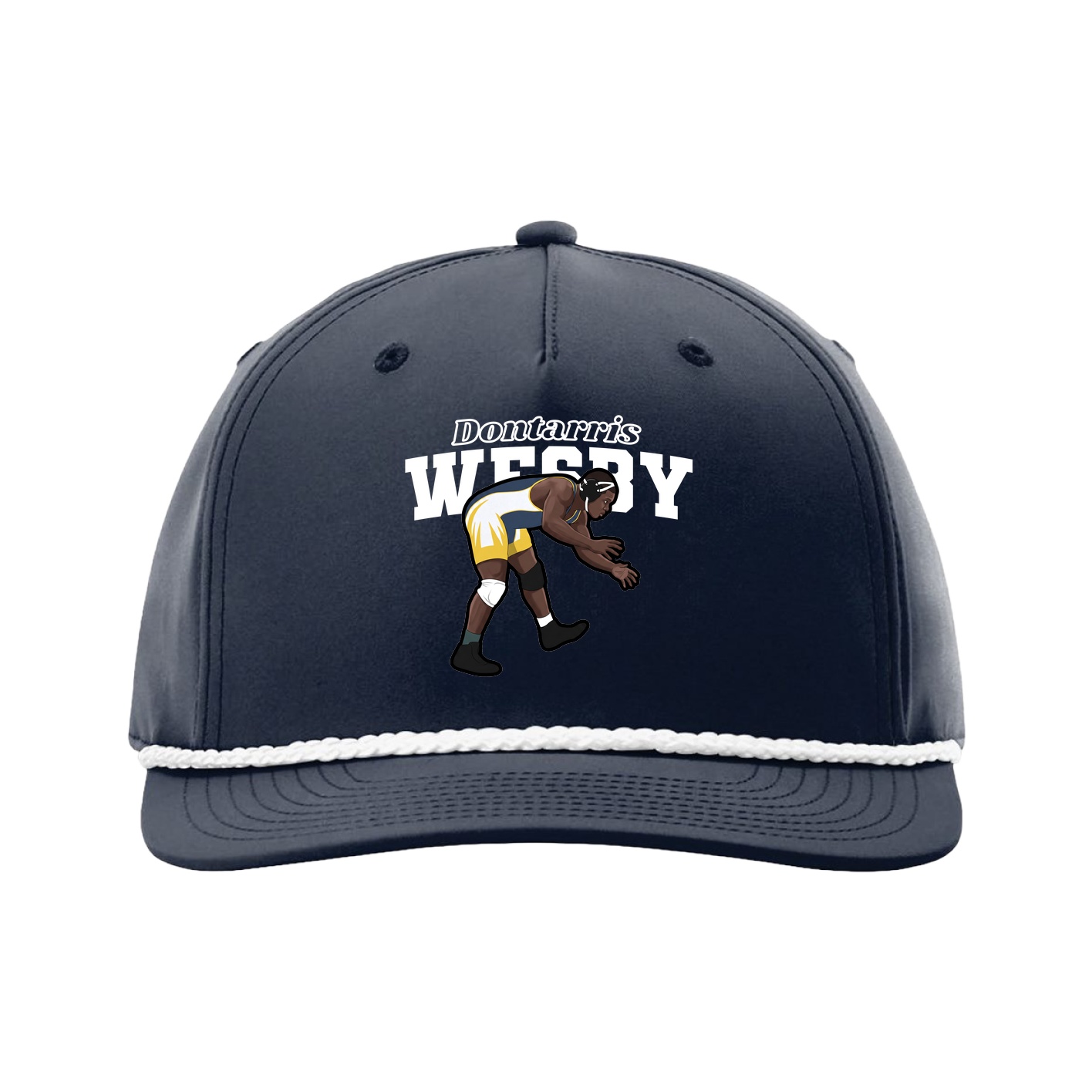 Five-Panel Classic Rope Cap — Name Arch in Navy