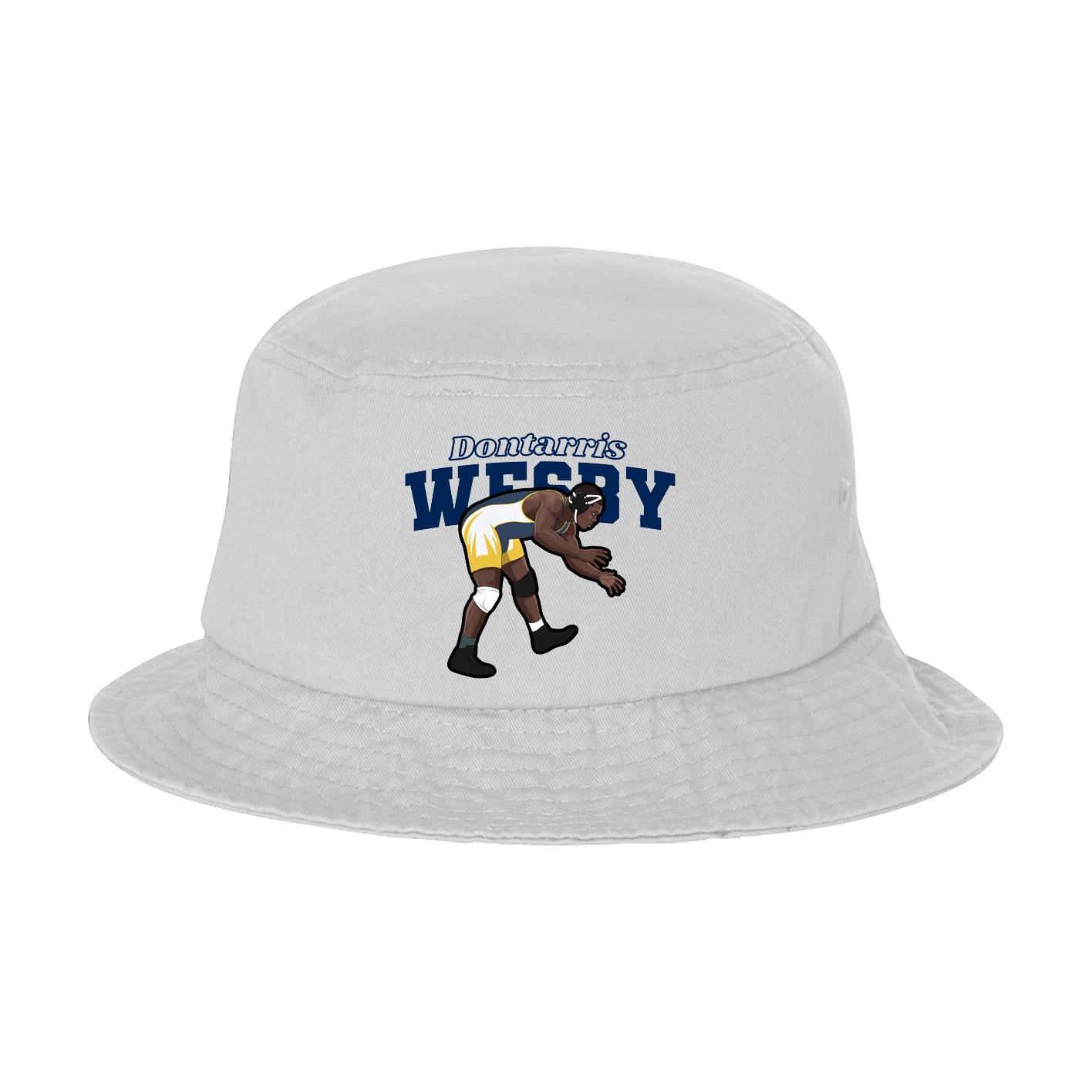 Bucket Cap — Name Arch in White