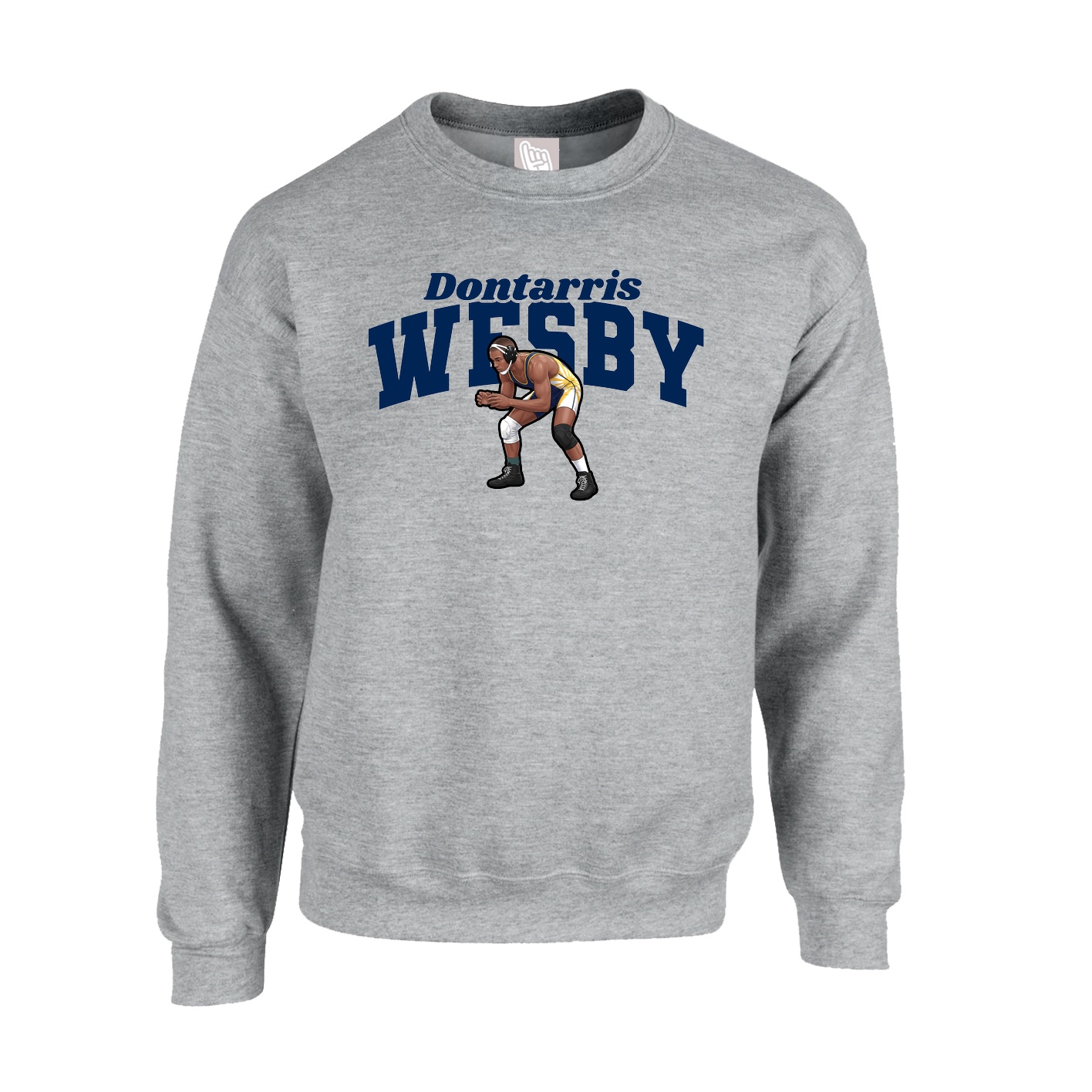 Fleece Crew — Signature Arch in Grey