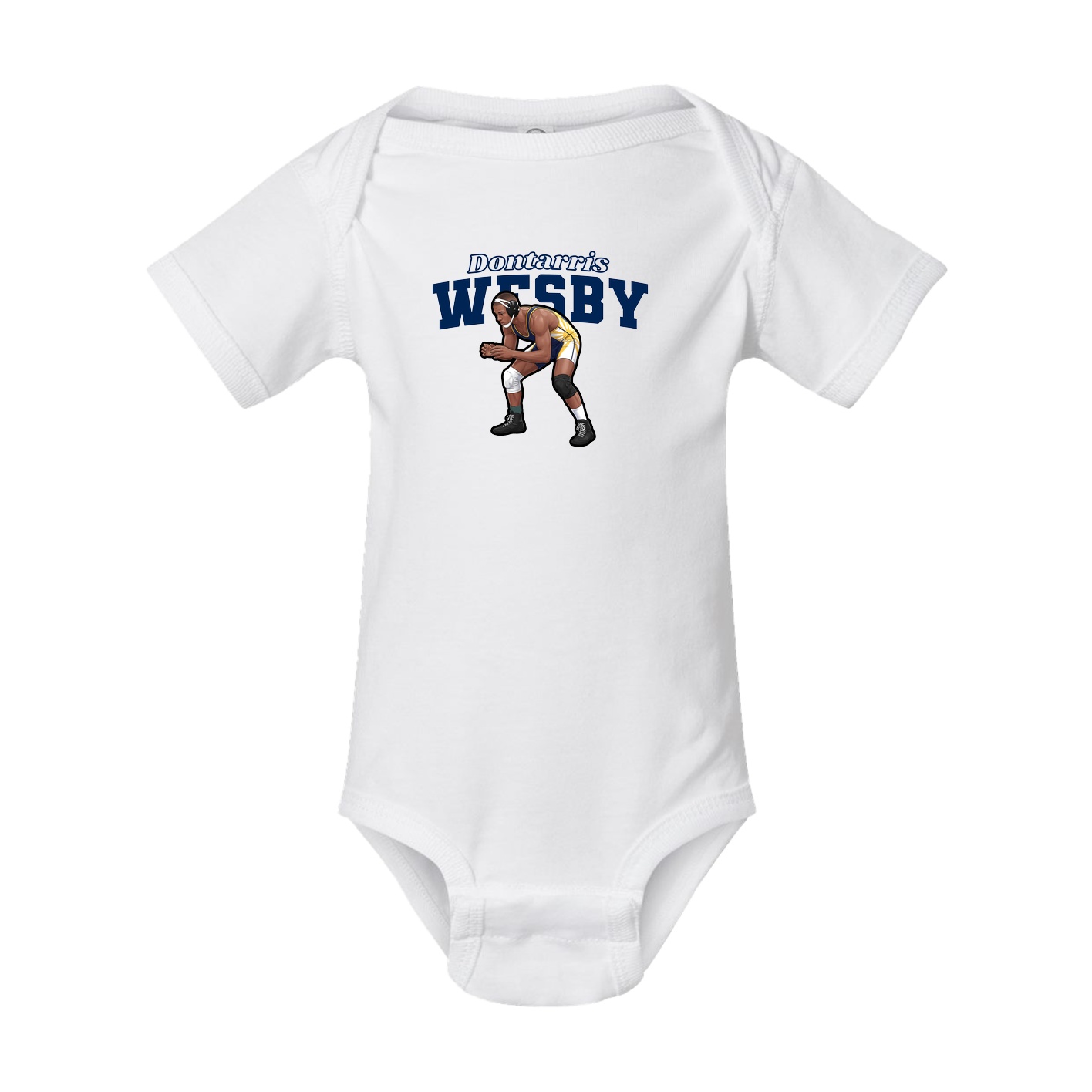 Baby Onesie — Name Arch in White