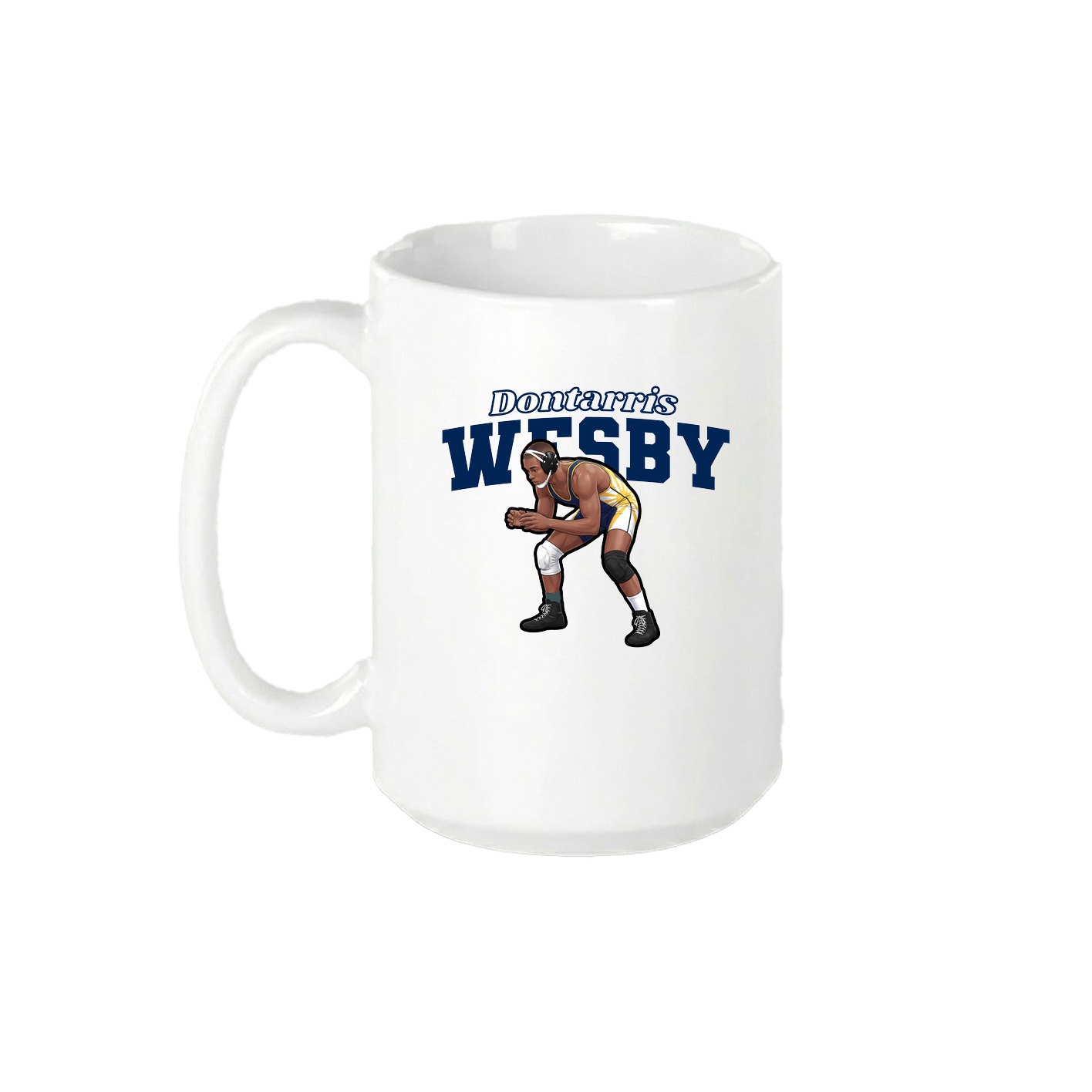 15oz Coffee Mug — Name Arch in White
