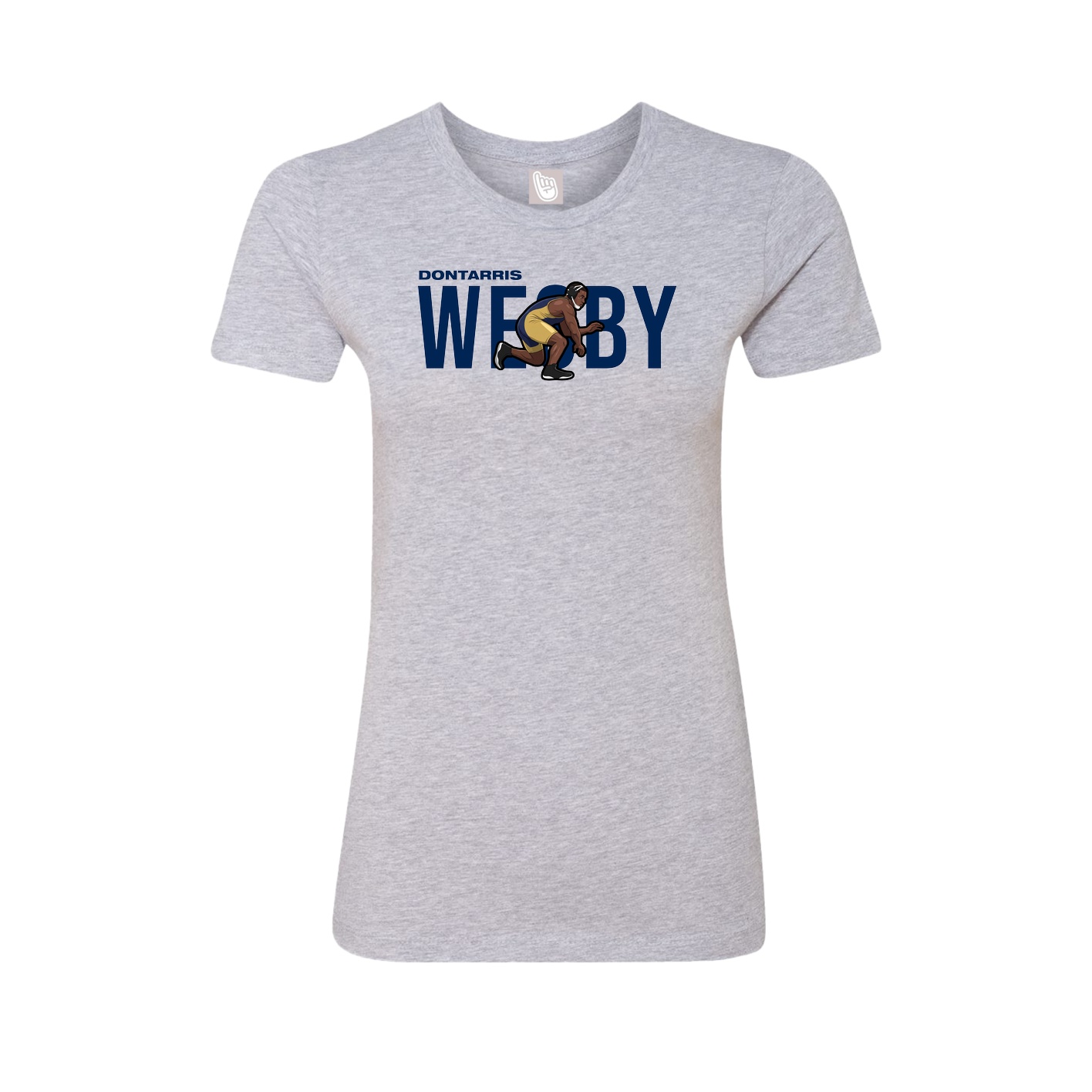 Fitted Women's Tee — Player Name in Grey