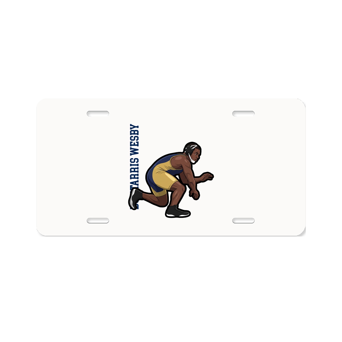 License Plate — Name Vertical in Classic