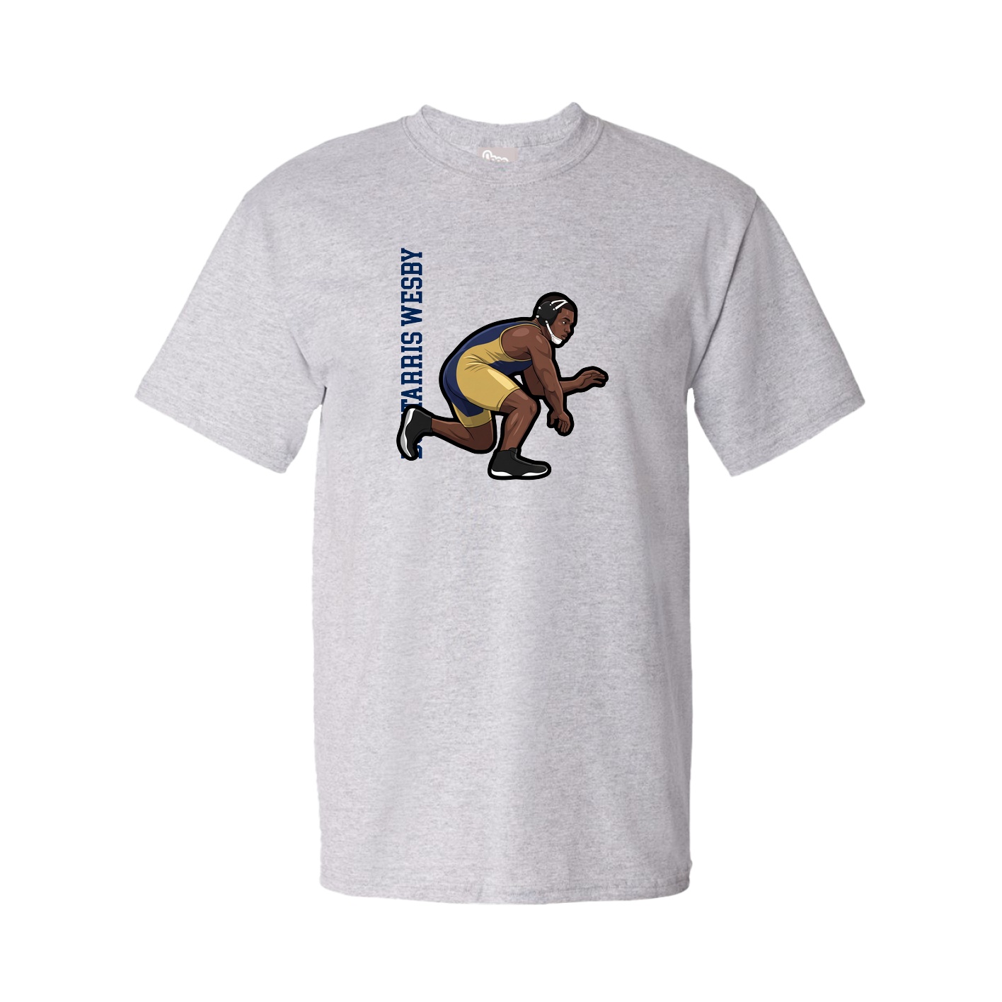 Youth Tee — Name Vertical in Grey