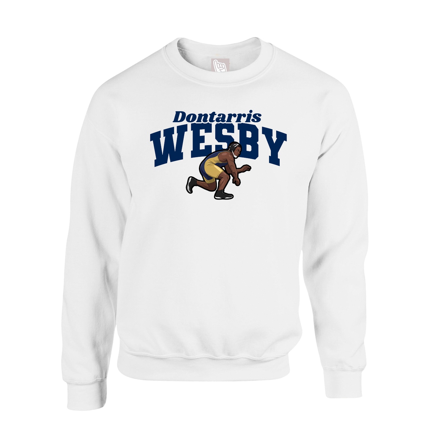 Fleece Crew — Signature Arch in White