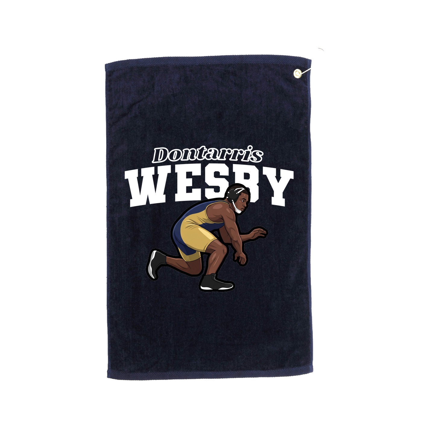 Golf Towel — Name Arch in Navy