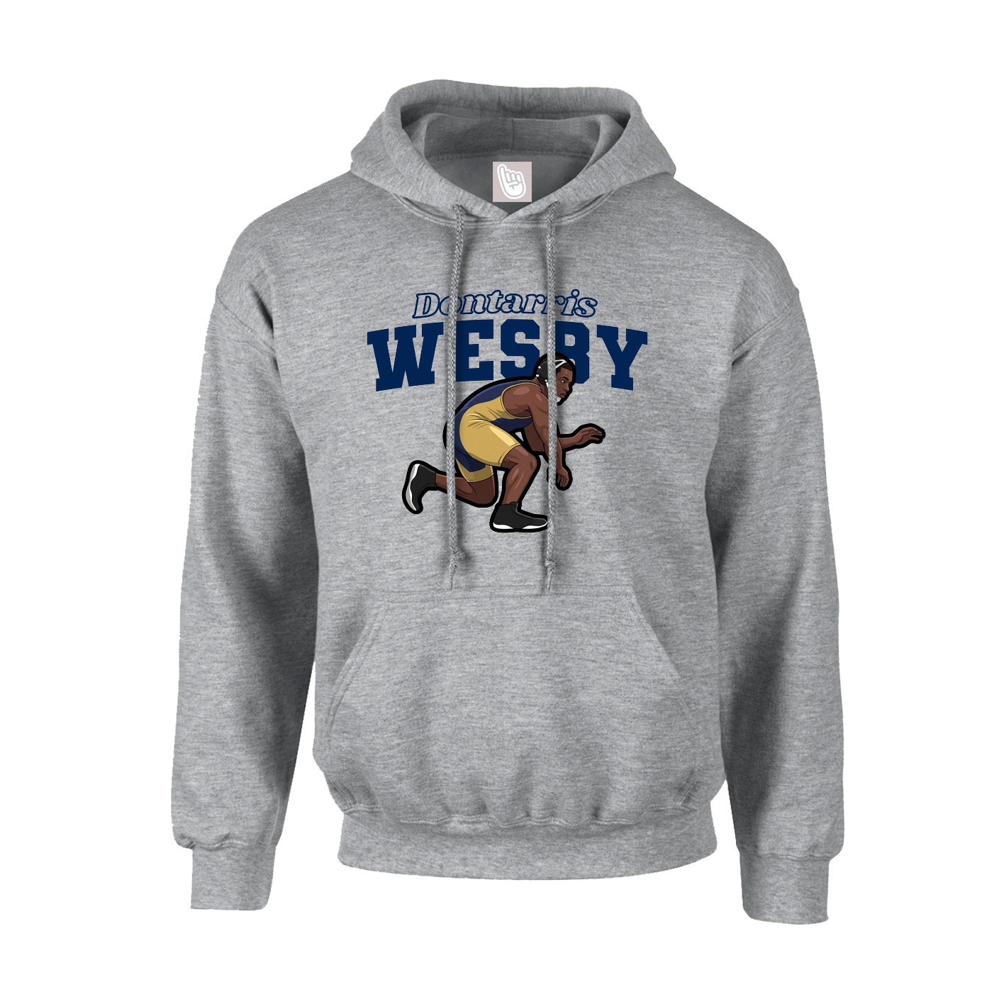 Youth Hoodie — Name Arch in Grey