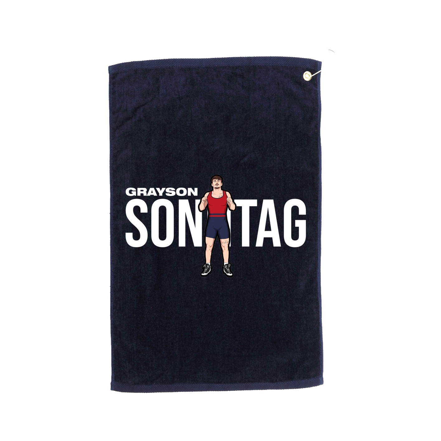 Golf Towel — Player Name in Navy
