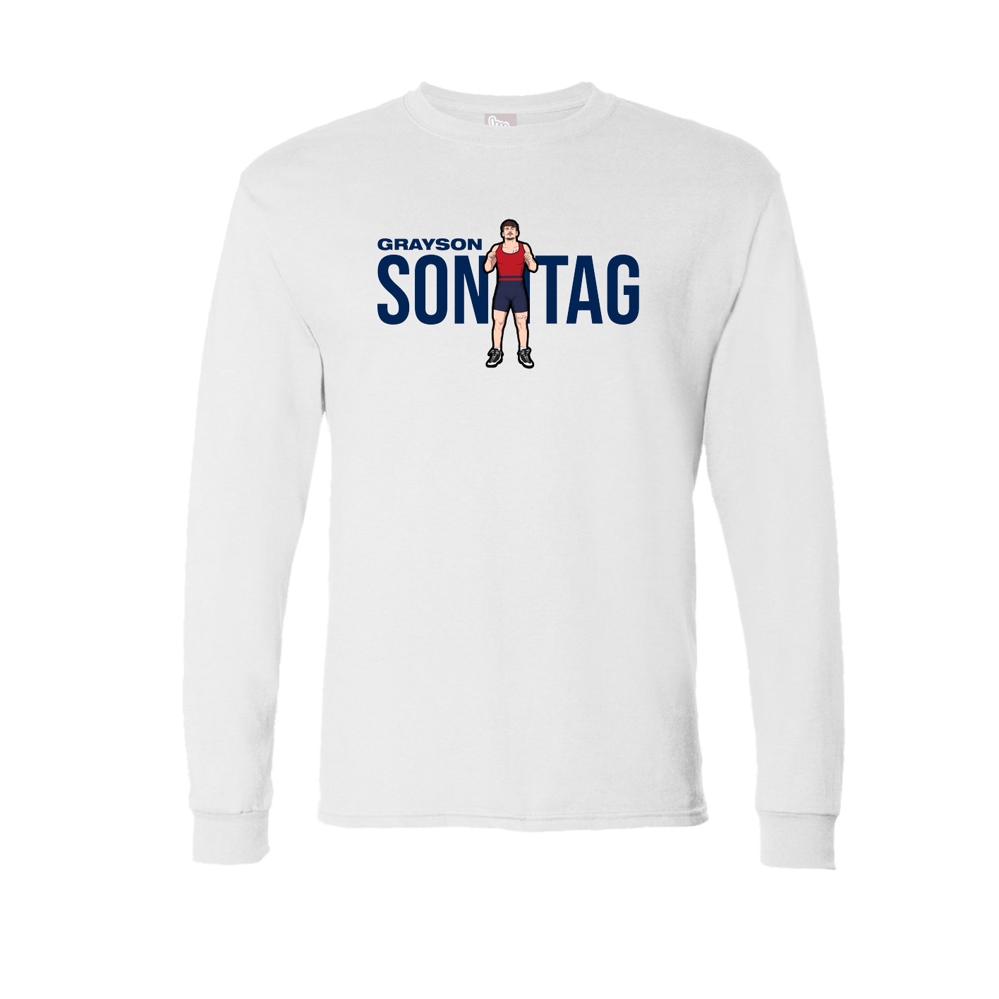 Long Sleeve Tee — Player Name in White