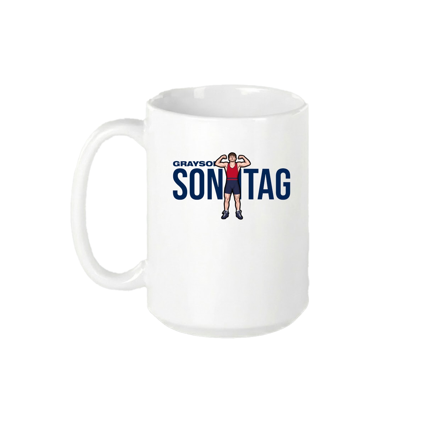 15oz Coffee Mug — Player Name in White