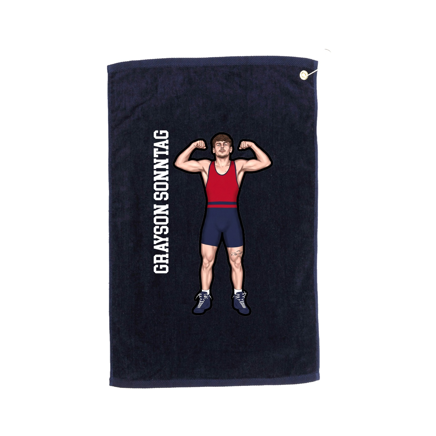 Golf Towel — Name Vertical in Navy