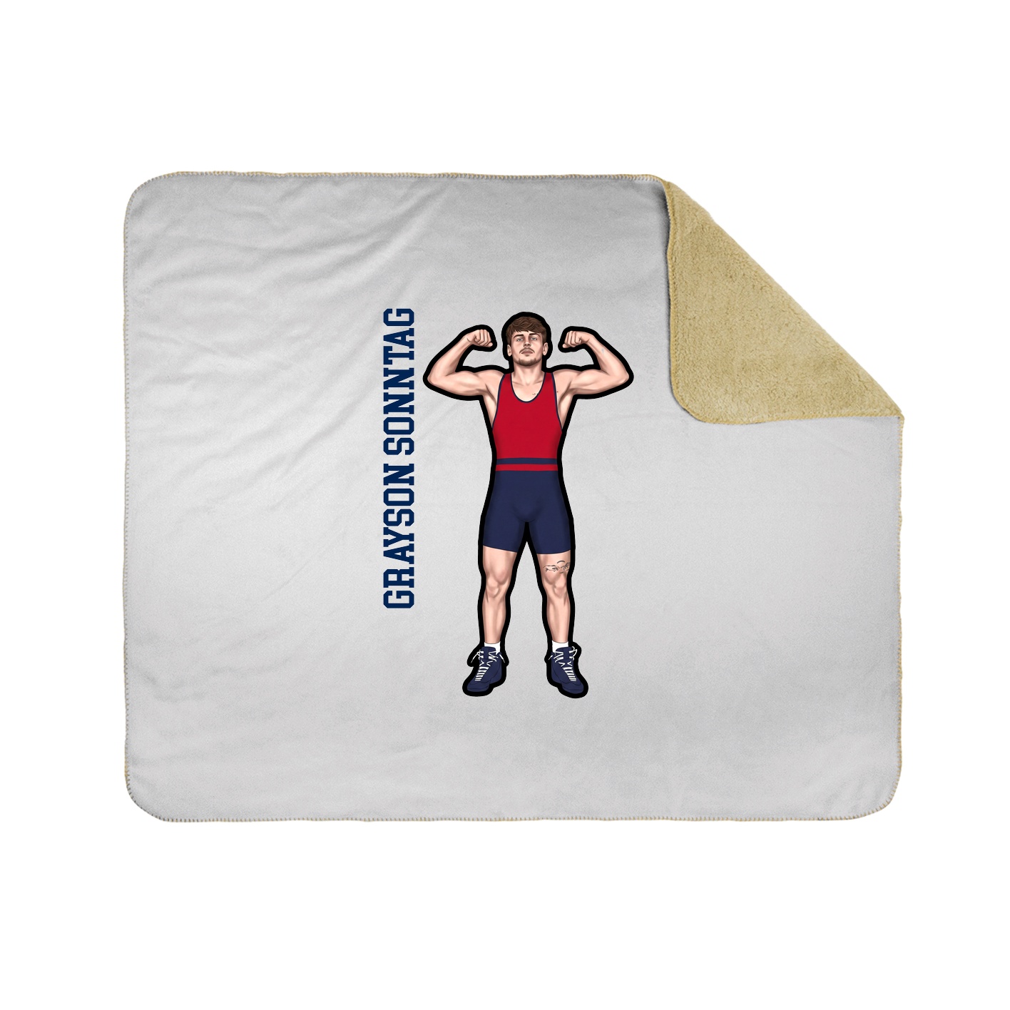 Throw Blanket — Name Vertical in White