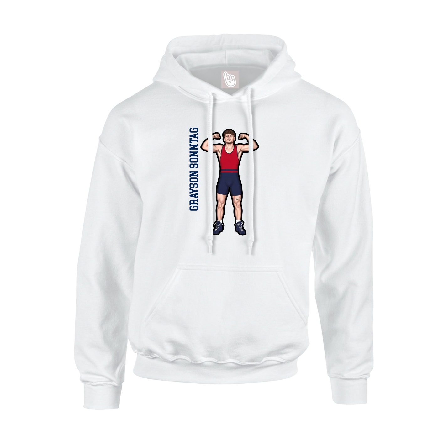 Hoodie — Name Vertical in White