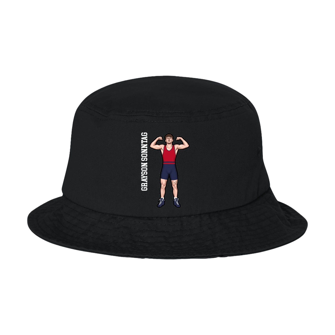Bucket Cap — Name Vertical in Black