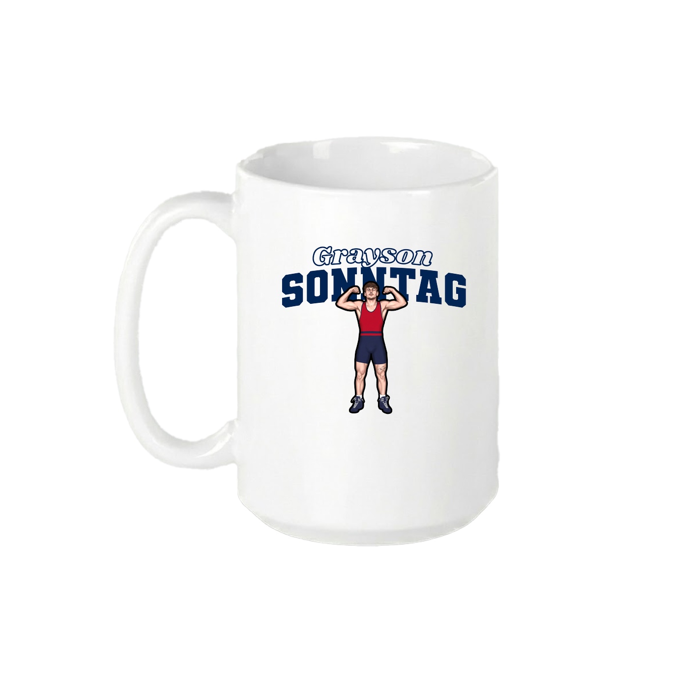 15oz Coffee Mug — Name Arch in White