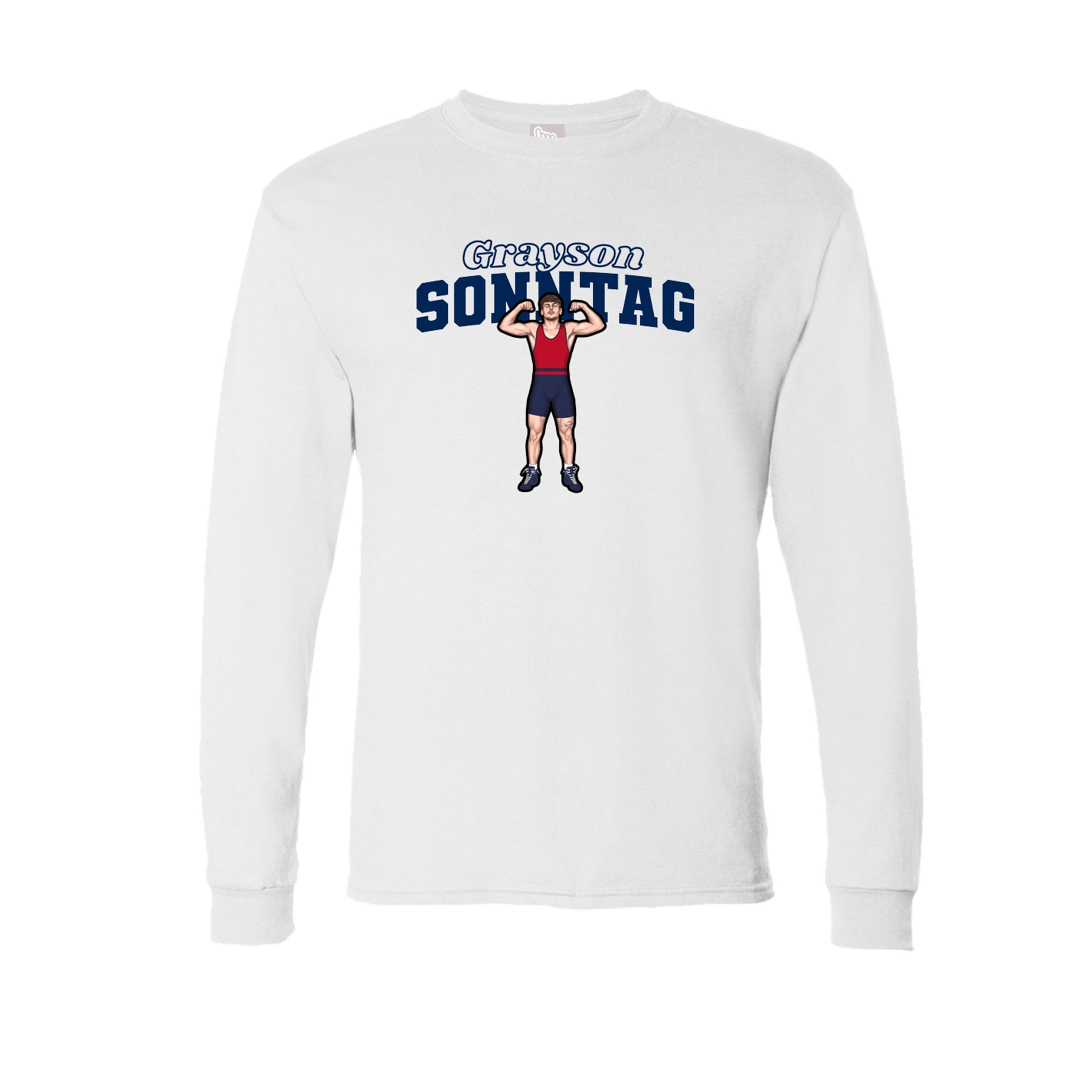 Long Sleeve Tee — Name Arch in White