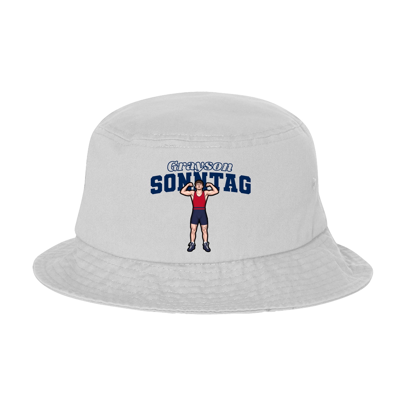 Bucket Cap — Name Arch in White