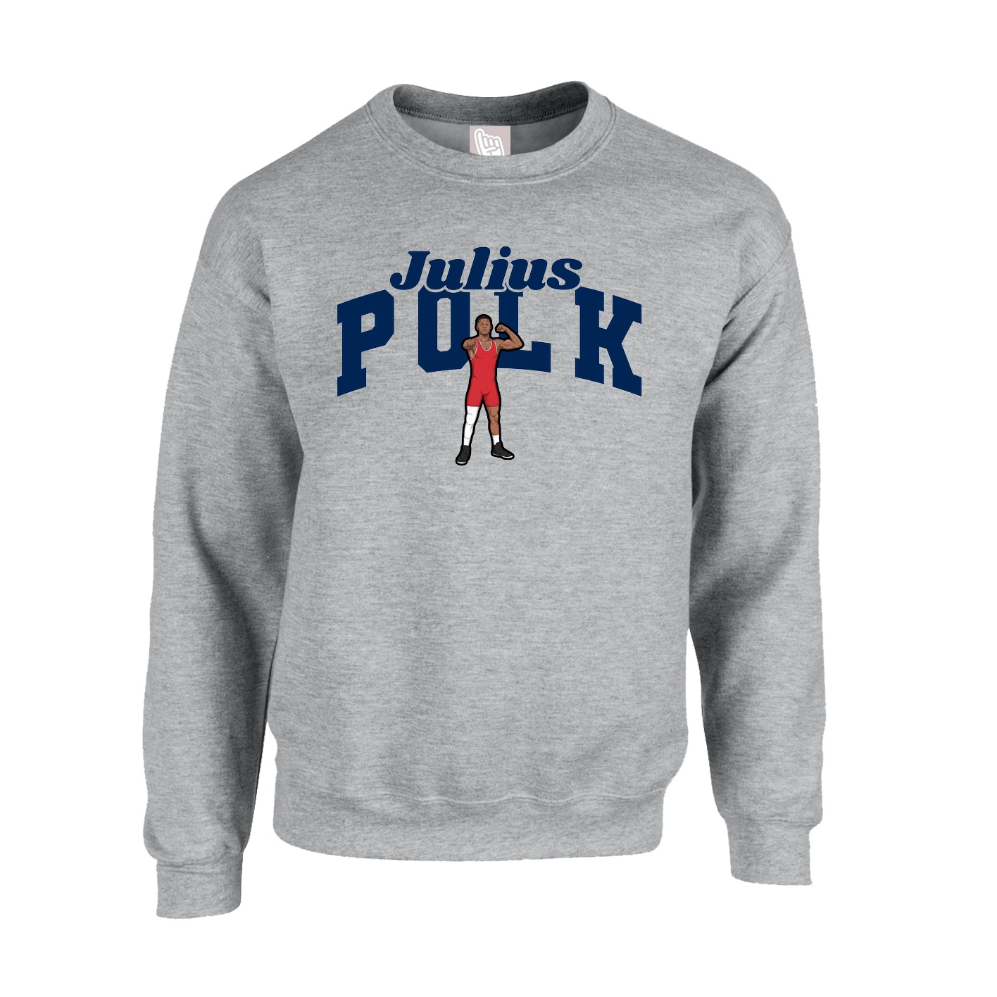 Fleece Crew — Signature Arch in Grey