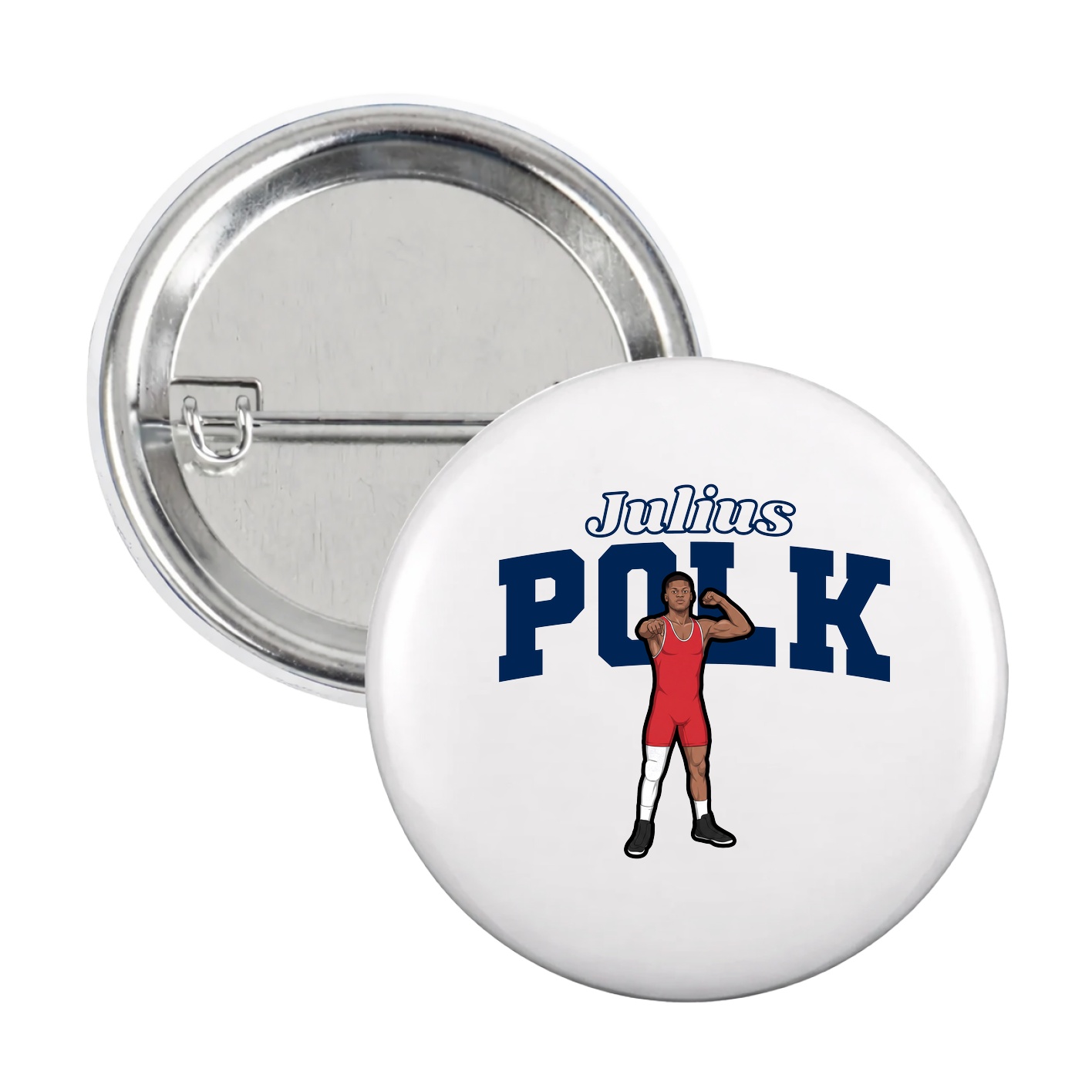 Game Day Button — Name Arch in White