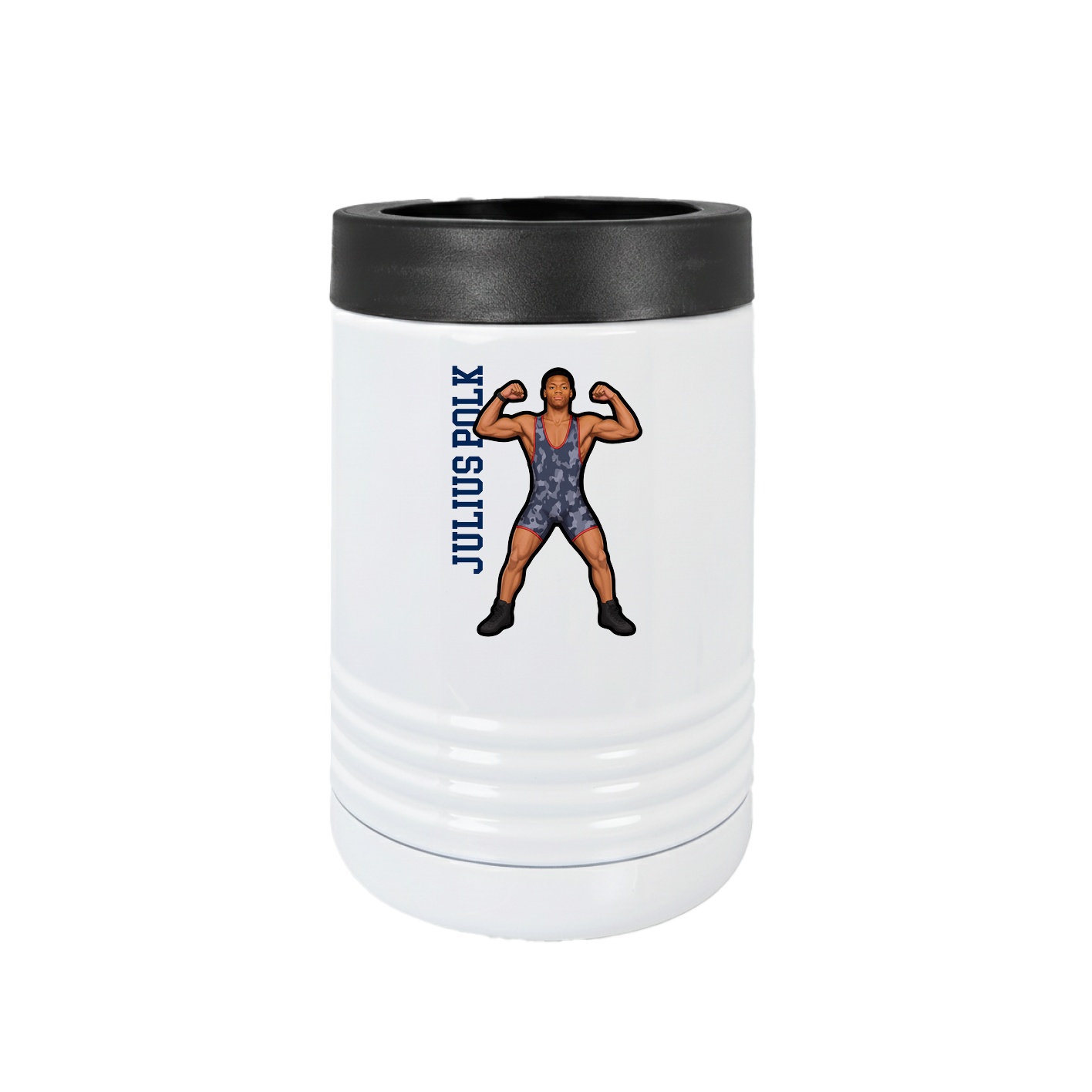 Beverage Holder — Name Vertical in White