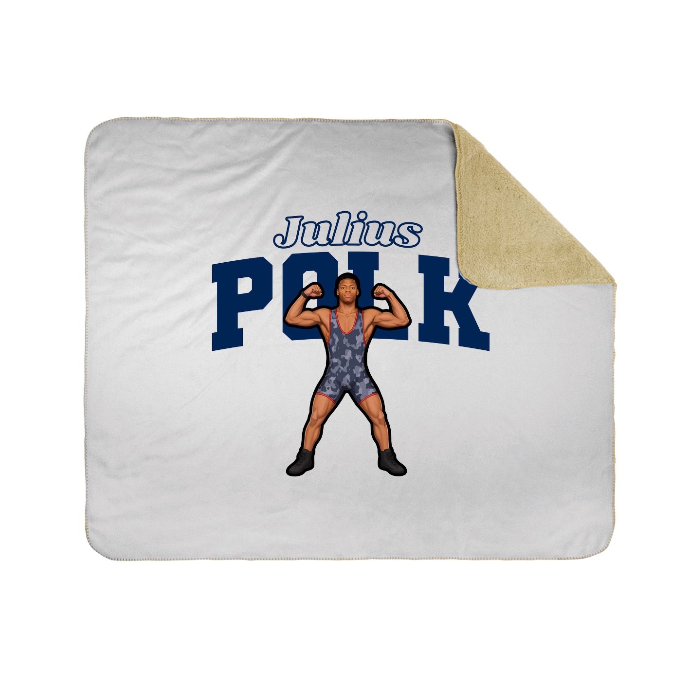 Throw Blanket — Name Arch in White