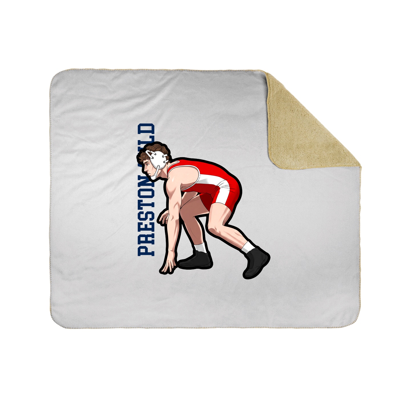 Throw Blanket — Name Vertical in White