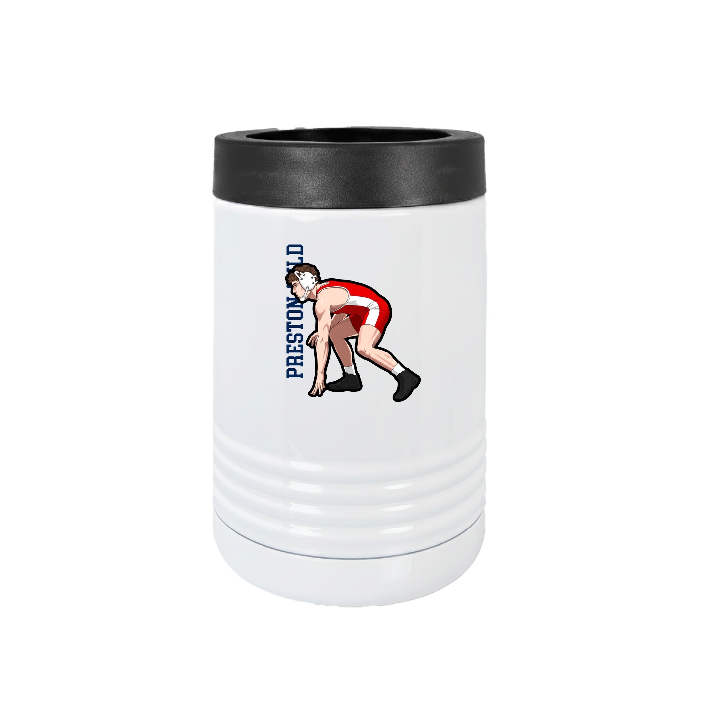Beverage Holder — Name Vertical in White