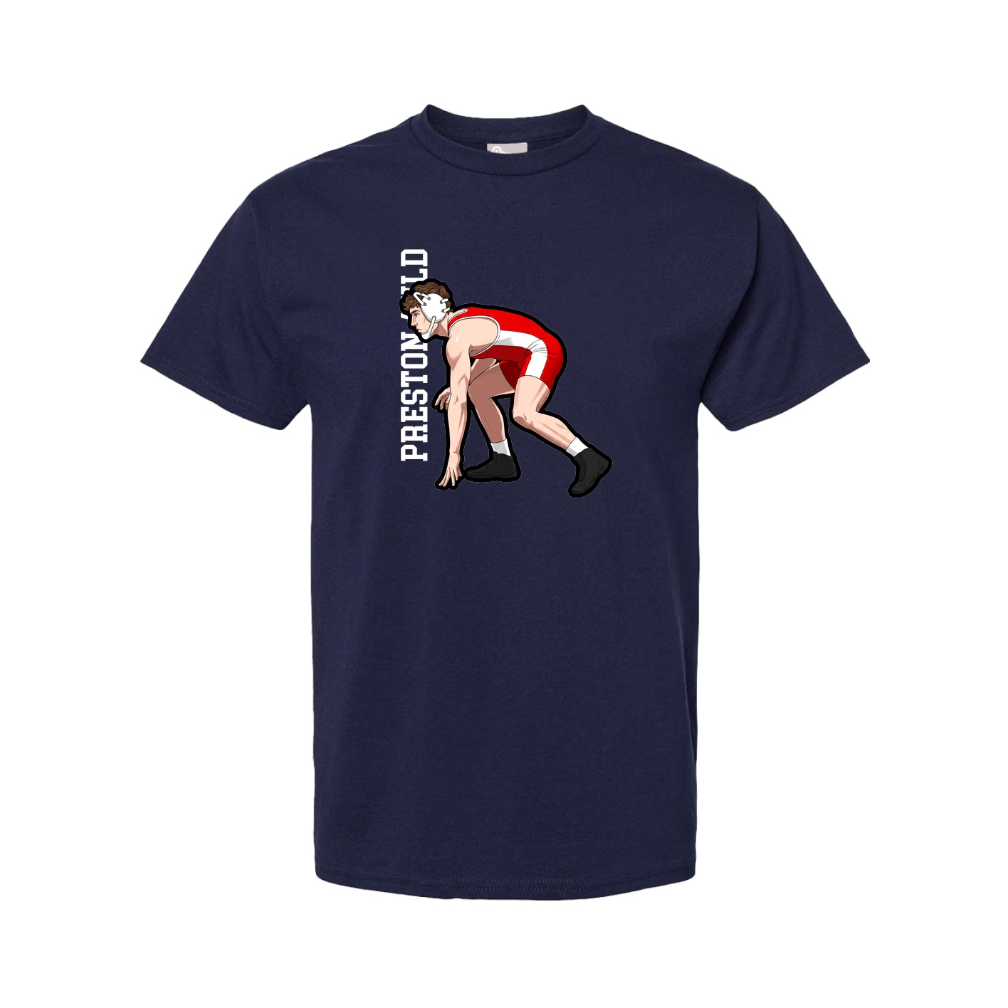 Youth Tee — Name Vertical in Navy