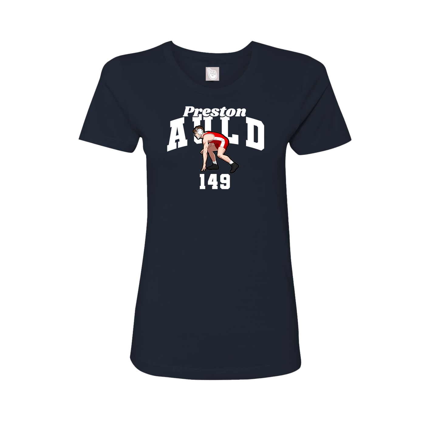 Fitted Women's Tee — Signature Arch in Navy