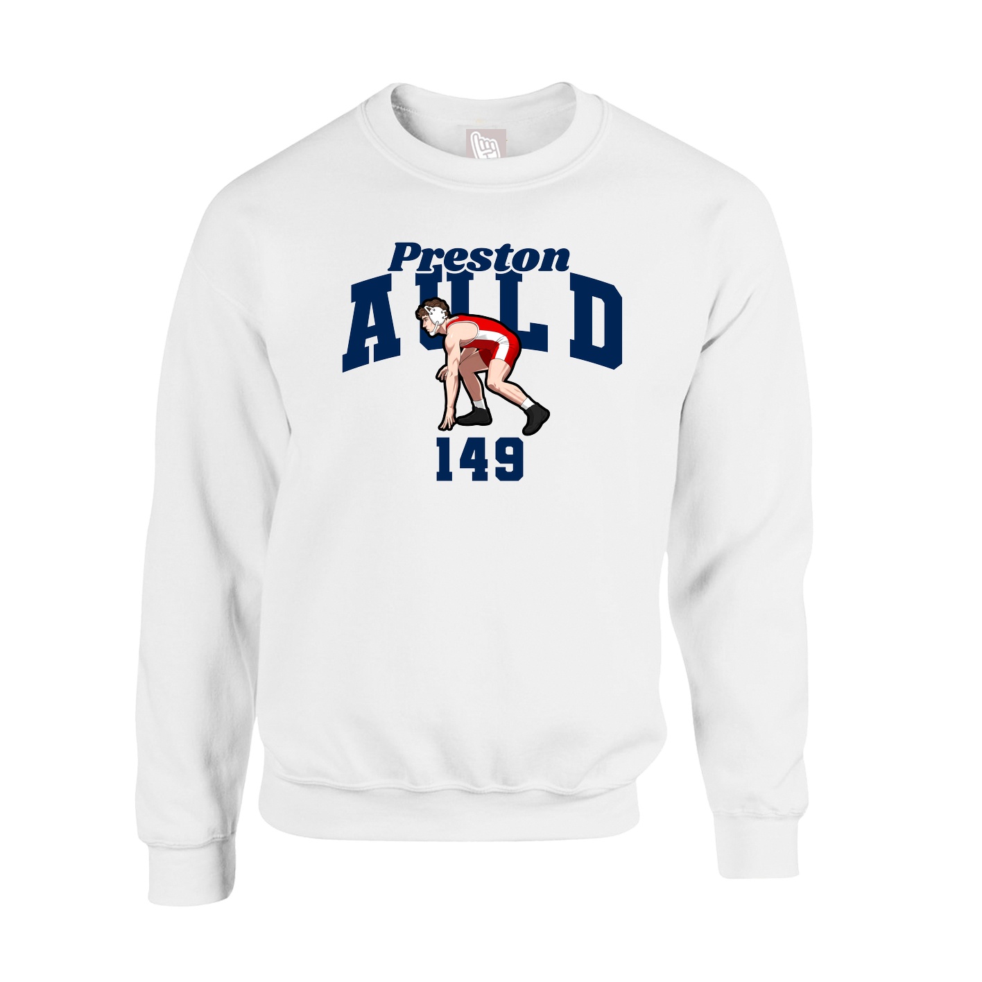 Fleece Crew — Signature Arch in White