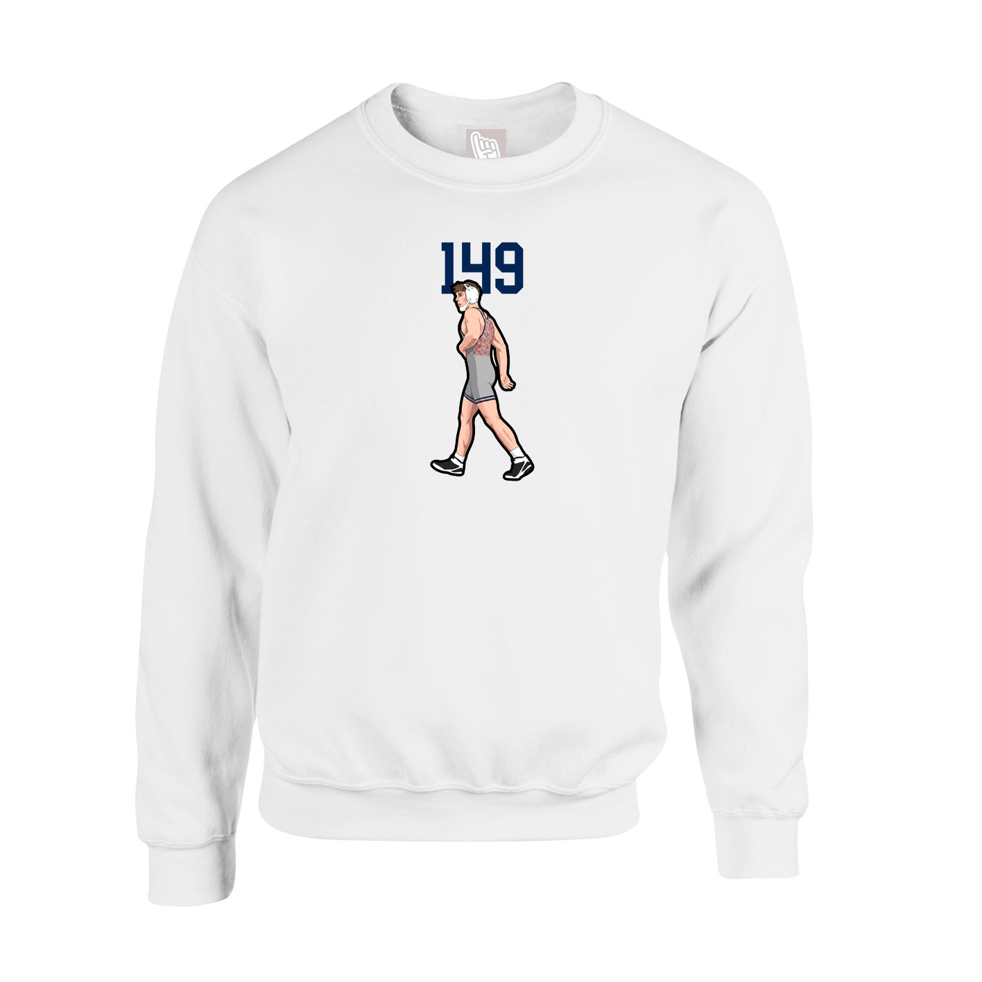 Fleece Crew — Number Top in White