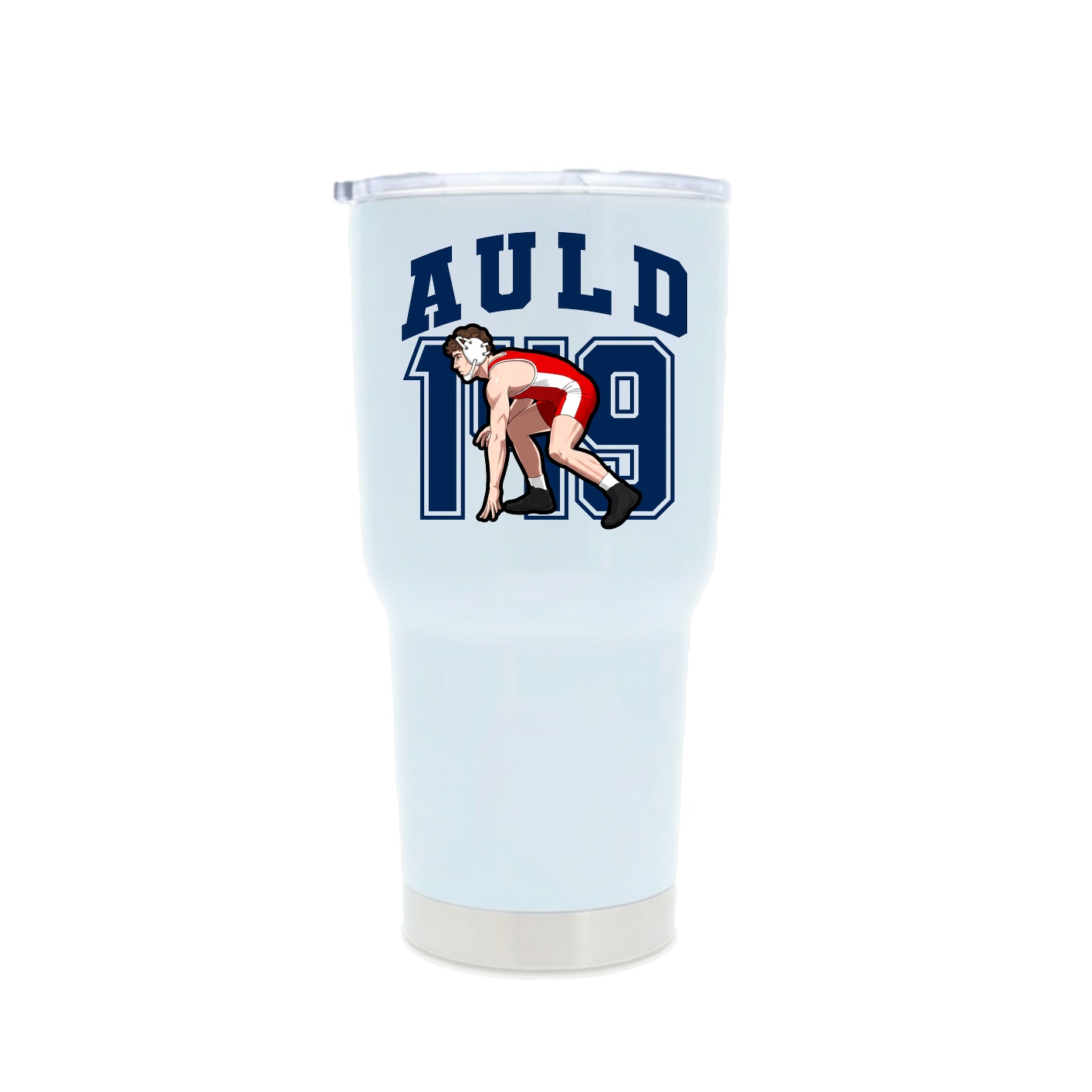 30oz Stainless Steel Tumbler — Number in White