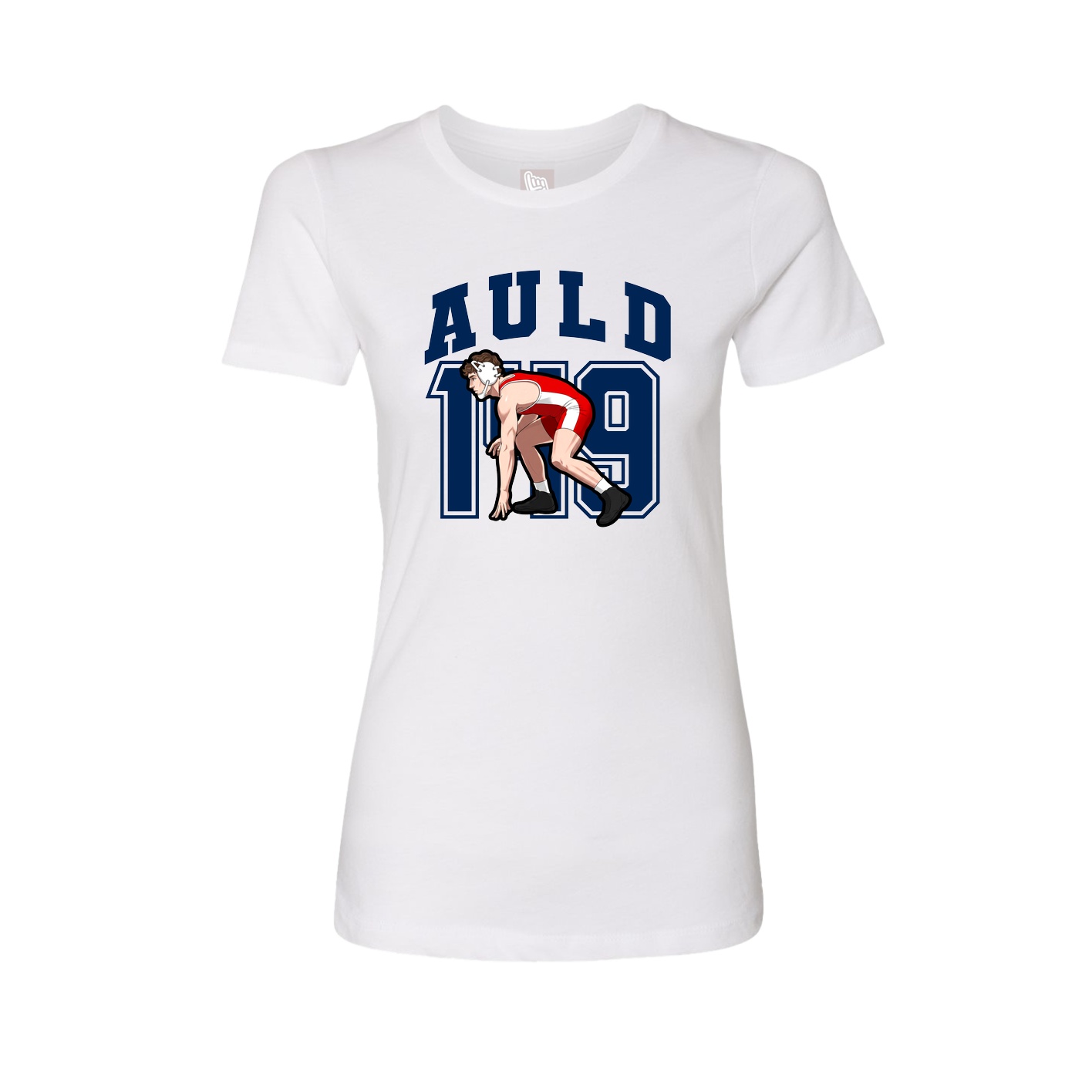 Fitted Women's Tee — Number in White