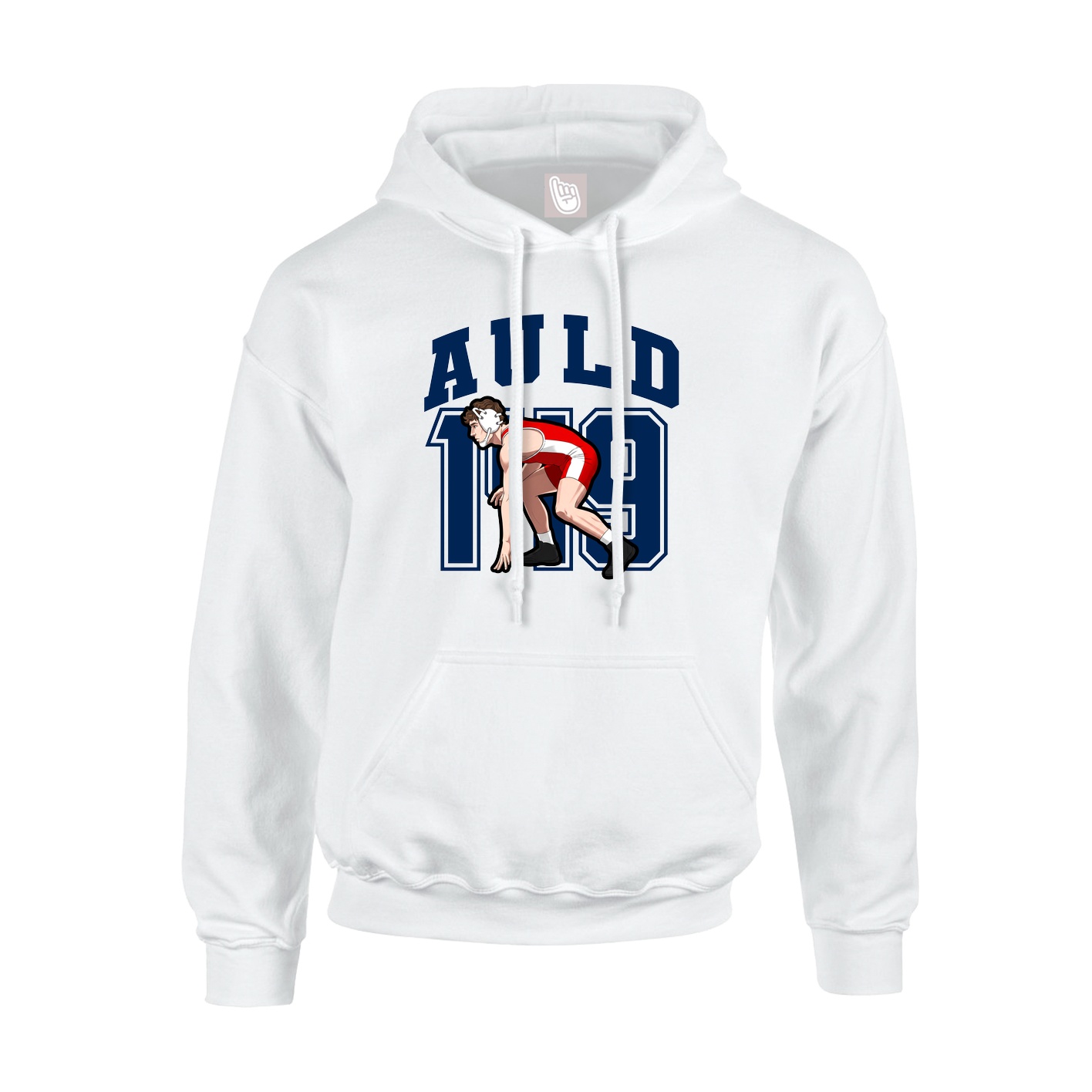 Youth Hoodie — Number in White
