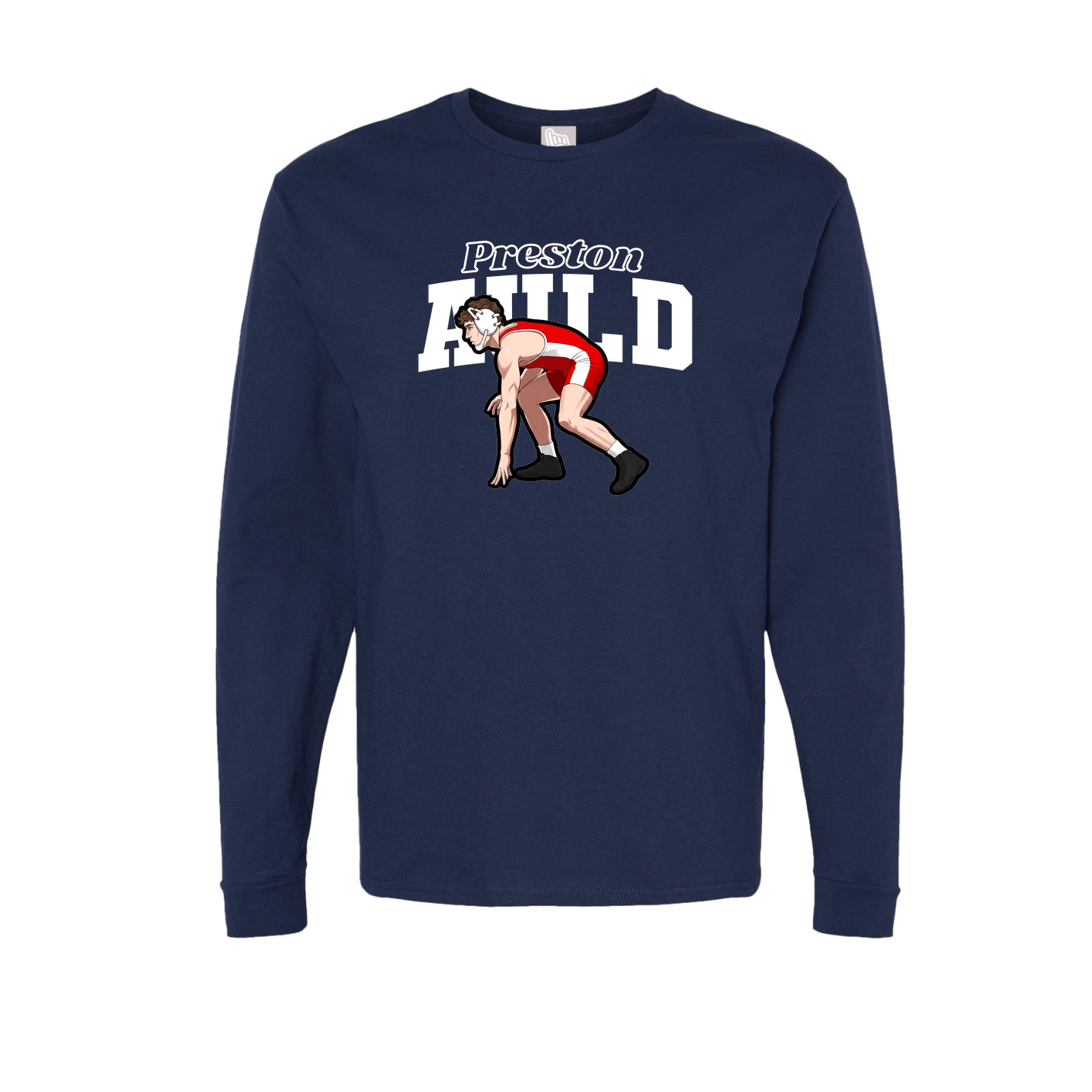 Long Sleeve Tee — Name Arch in Navy