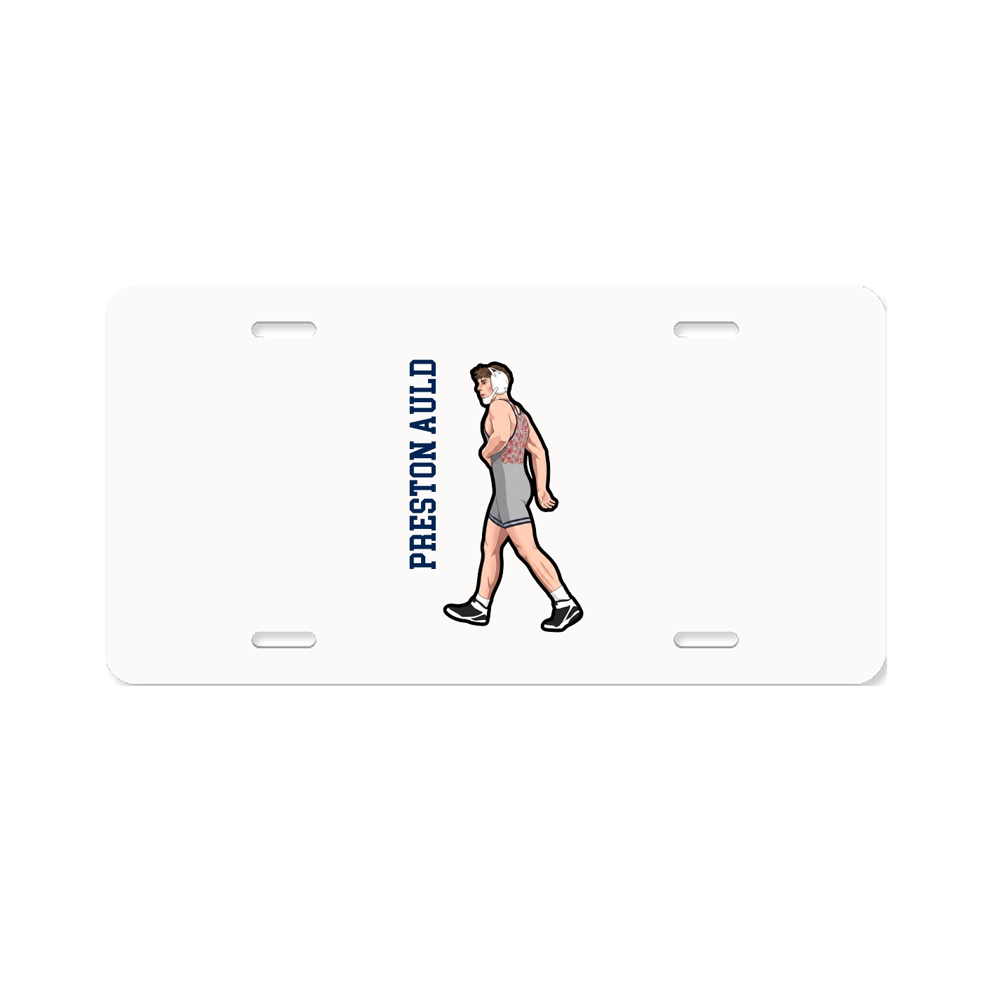 License Plate — Name Vertical in Classic