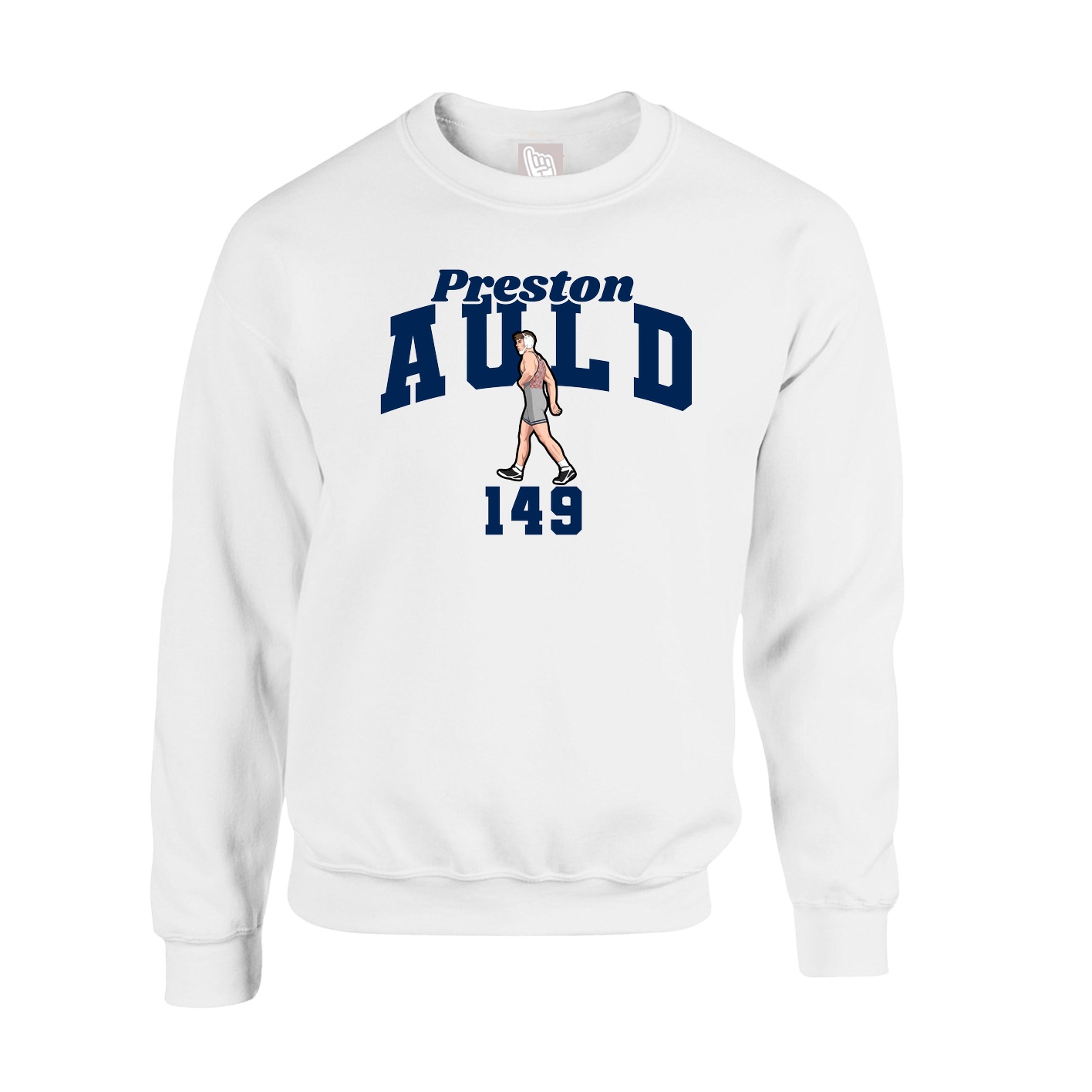 Fleece Crew — Signature Arch in White