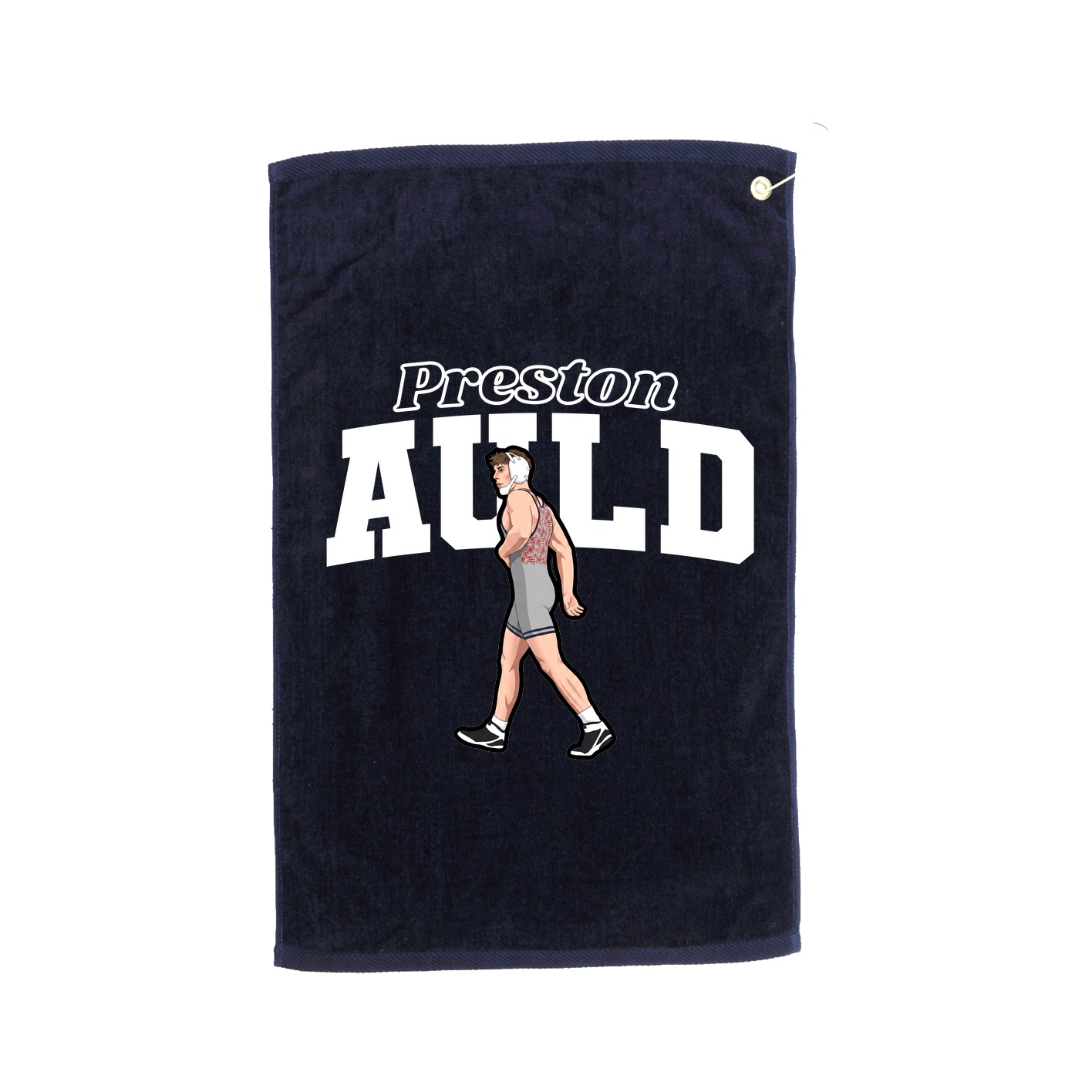 Golf Towel — Name Arch in Navy