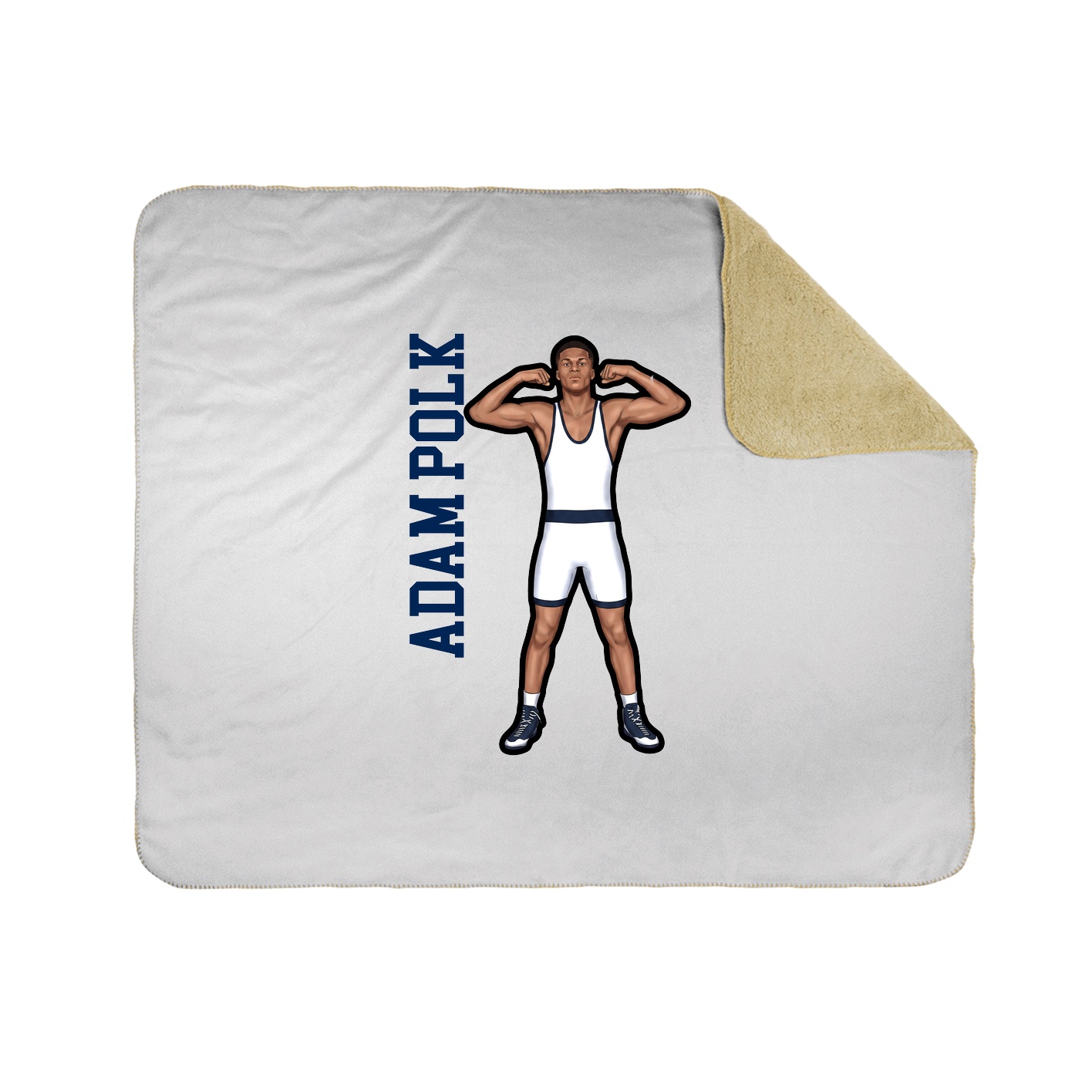 Throw Blanket — Name Vertical in White